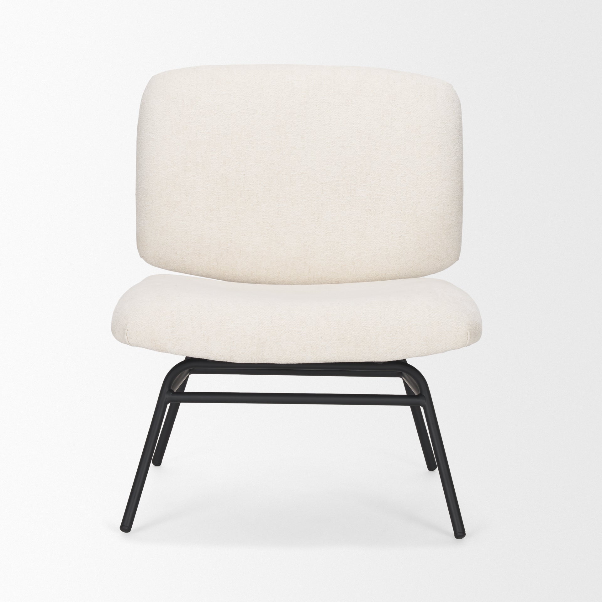 Nora Accent Chair Cream | Black Metal - accent-chairs