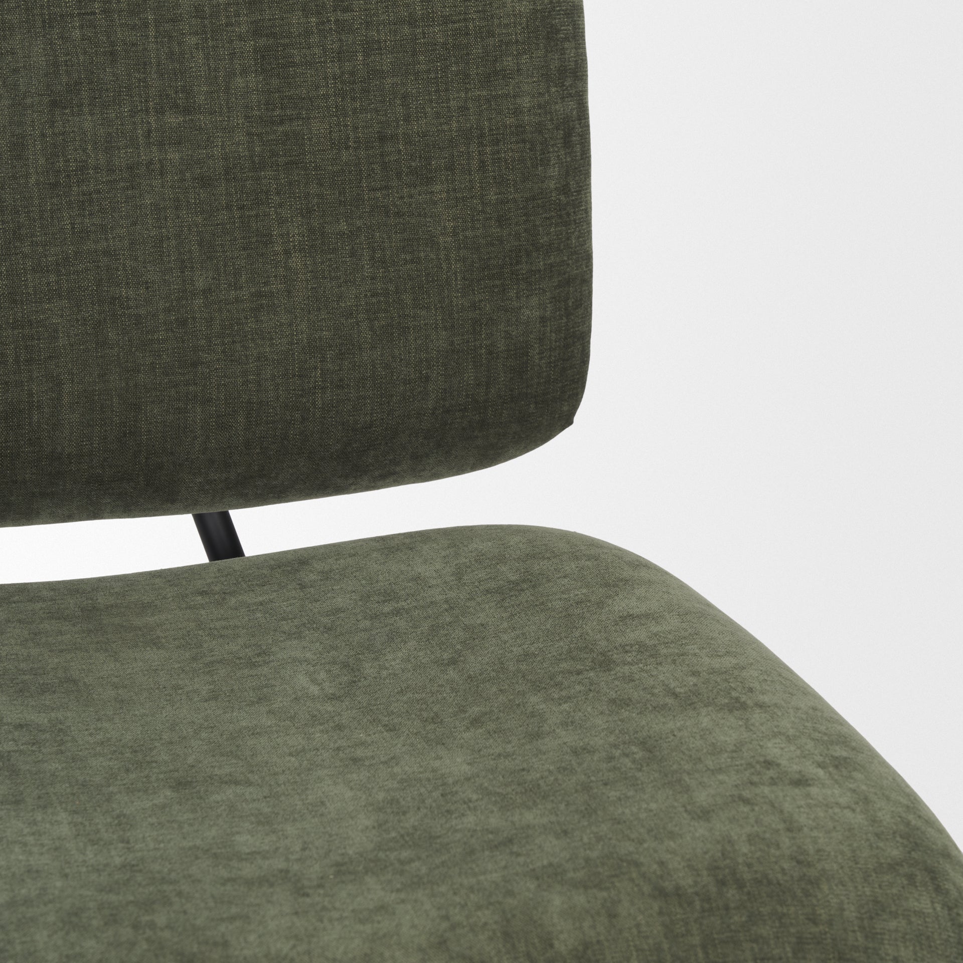 Nora Forest Green Fabric w/ Matte Black Metal Legs Accent Chair