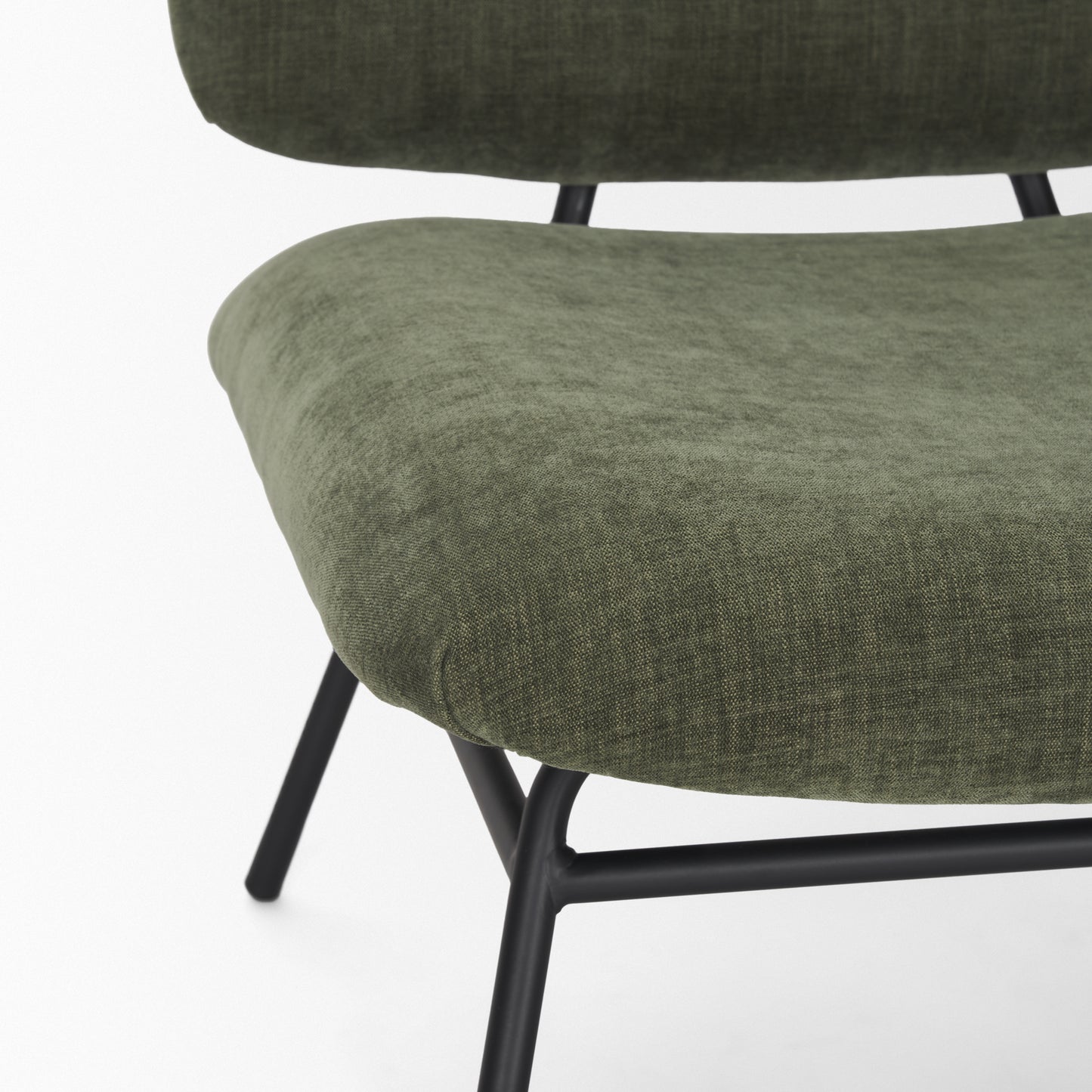 Nora Forest Green Fabric w/ Matte Black Metal Legs Accent Chair