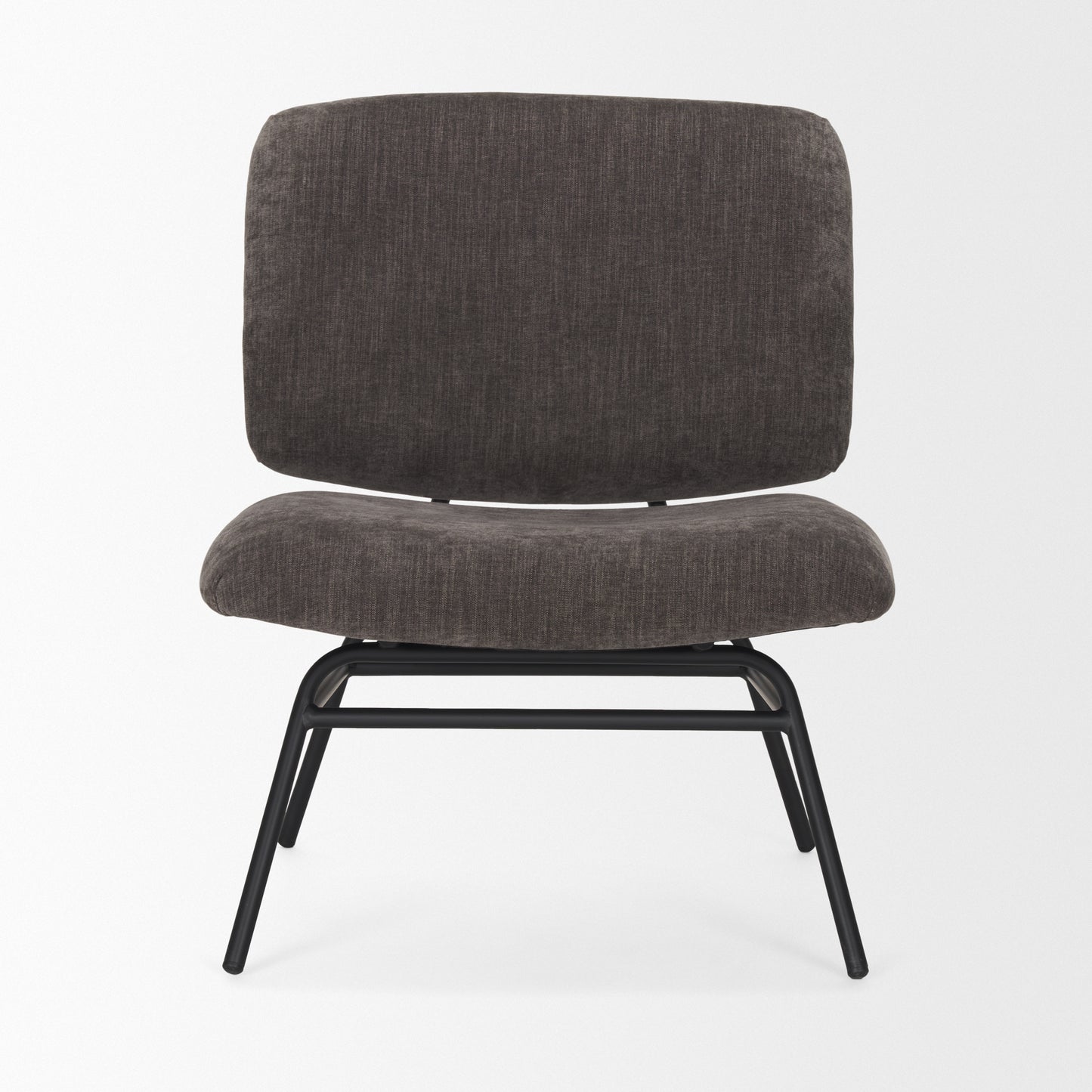 Nora Charcoal Fabric w/ Matte Black Metal Legs Accent Chair