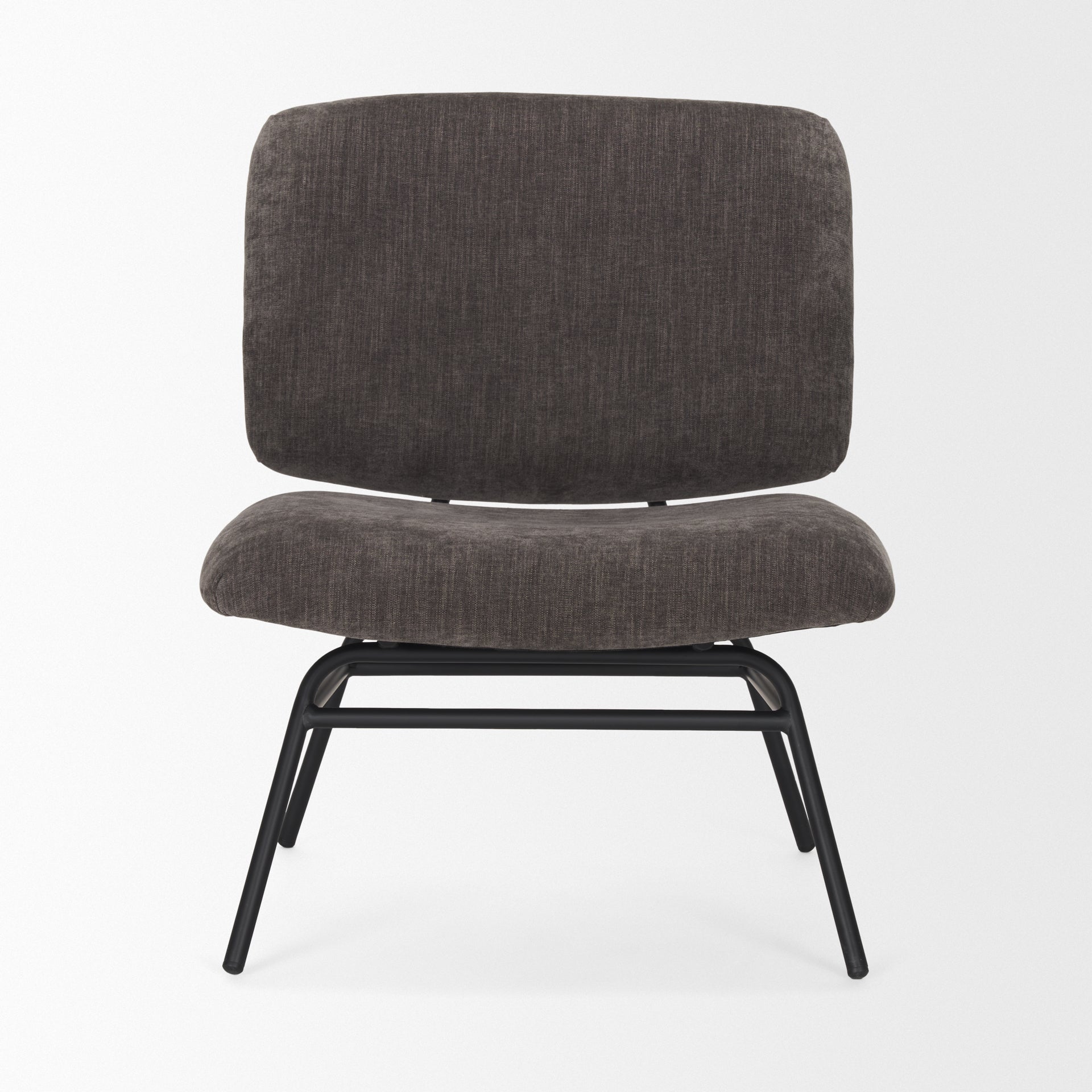 Nora Charcoal Fabric w/ Matte Black Metal Legs Accent Chair