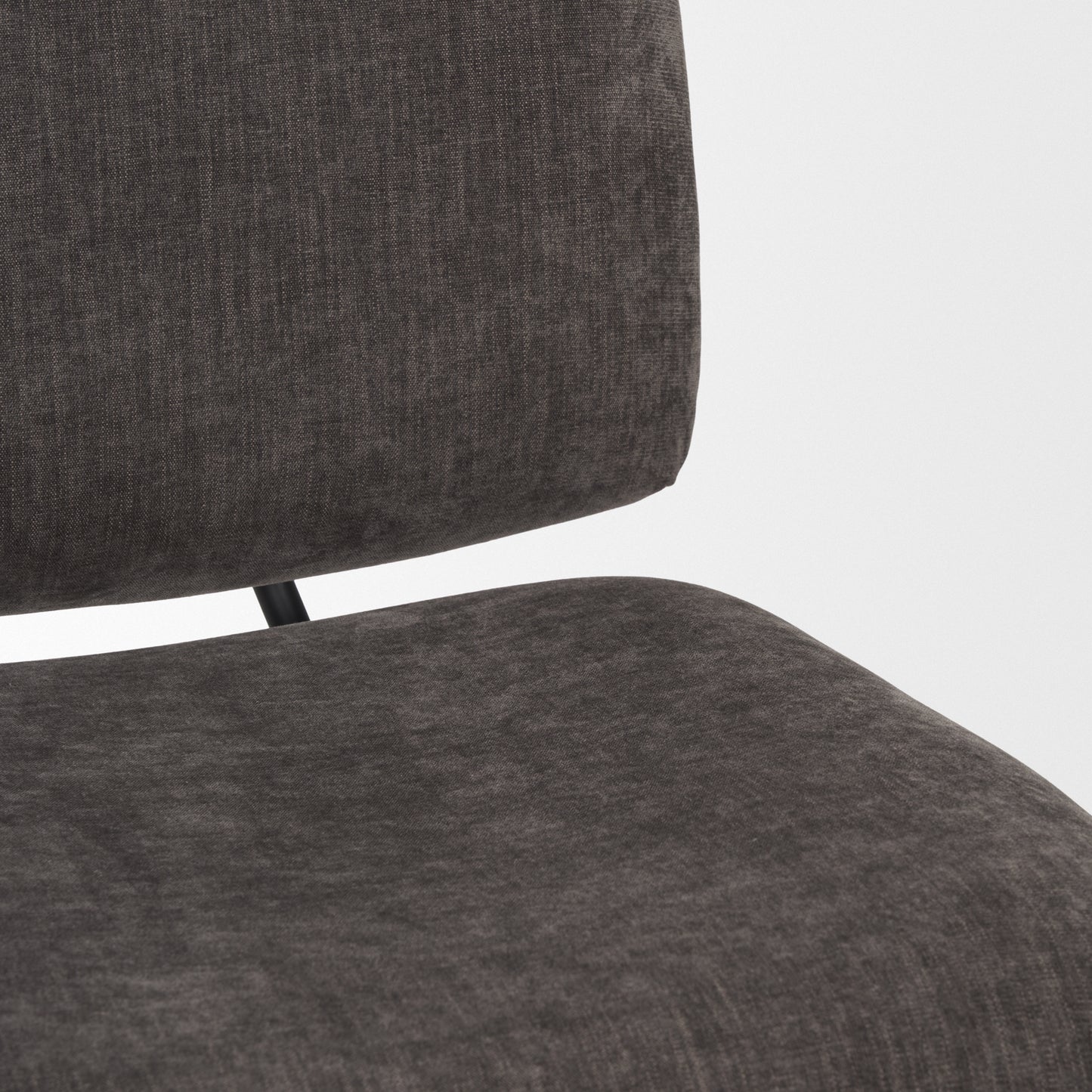 Nora Charcoal Fabric w/ Matte Black Metal Legs Accent Chair