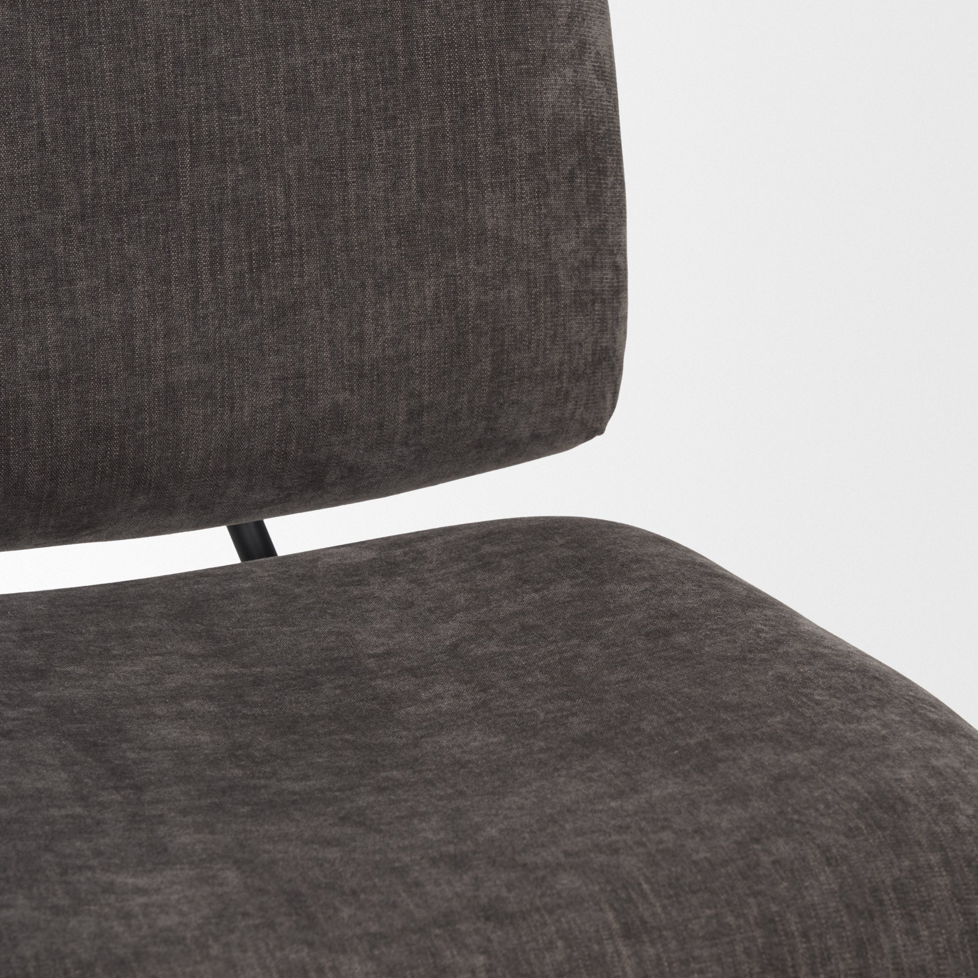 Nora Charcoal Fabric w/ Matte Black Metal Legs Accent Chair