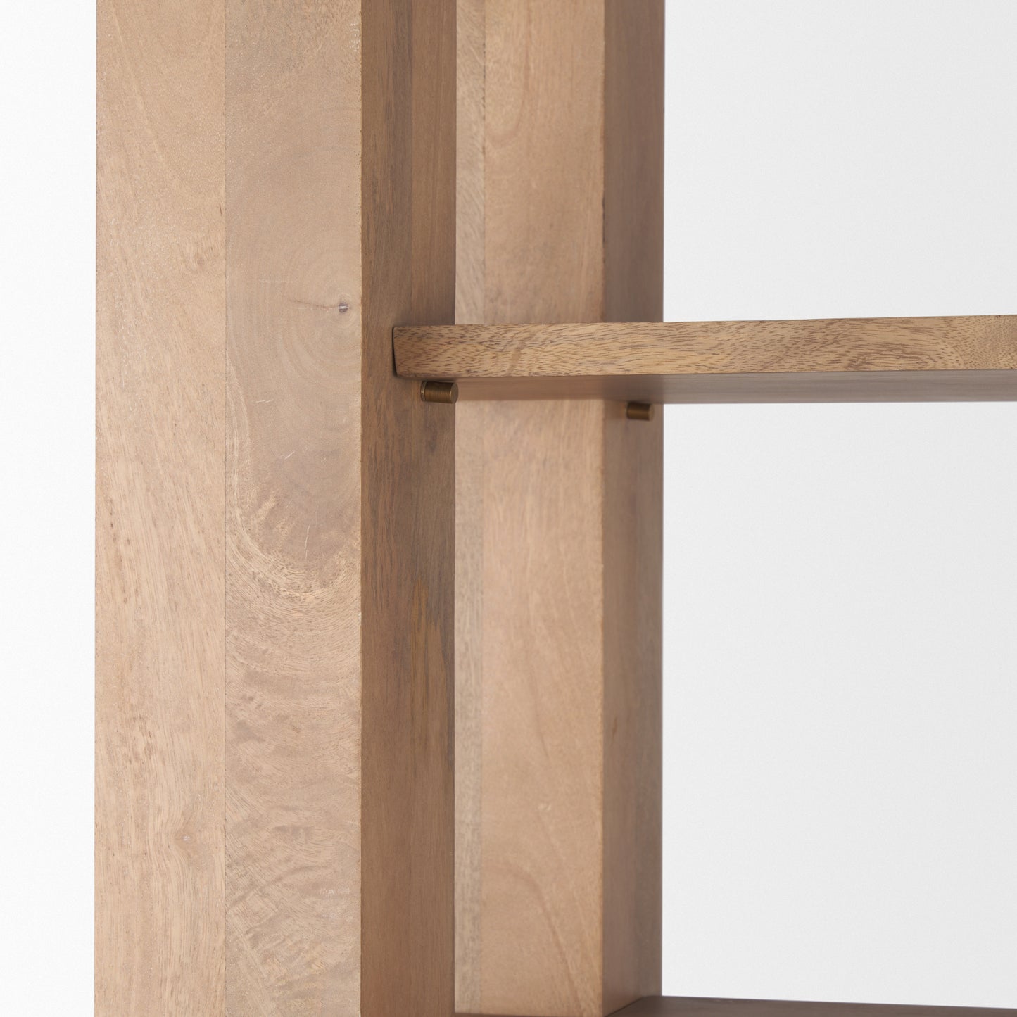 Beth Light Brown Wood w/ Open and Closed Storage Shelving Unit