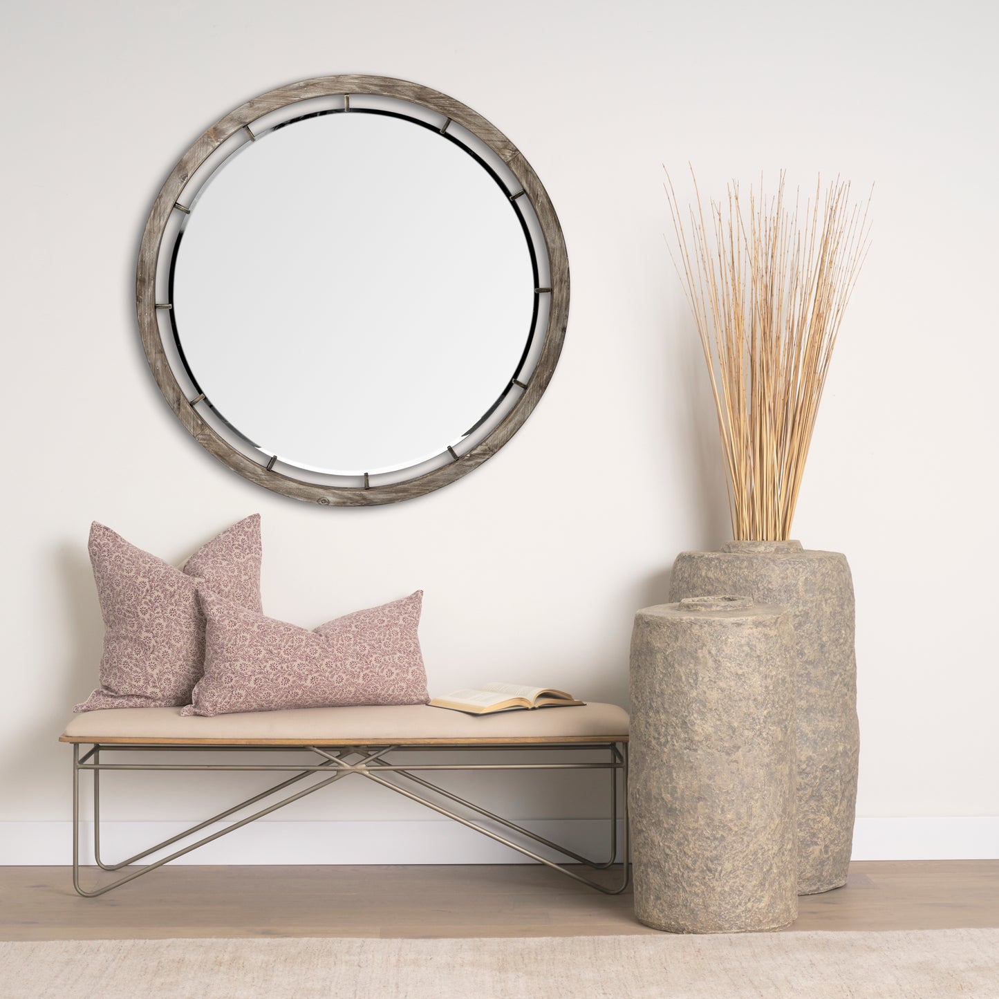 Sonance Wall Mirror Brown Wood | 46’’ - wall-mirrors-grouped