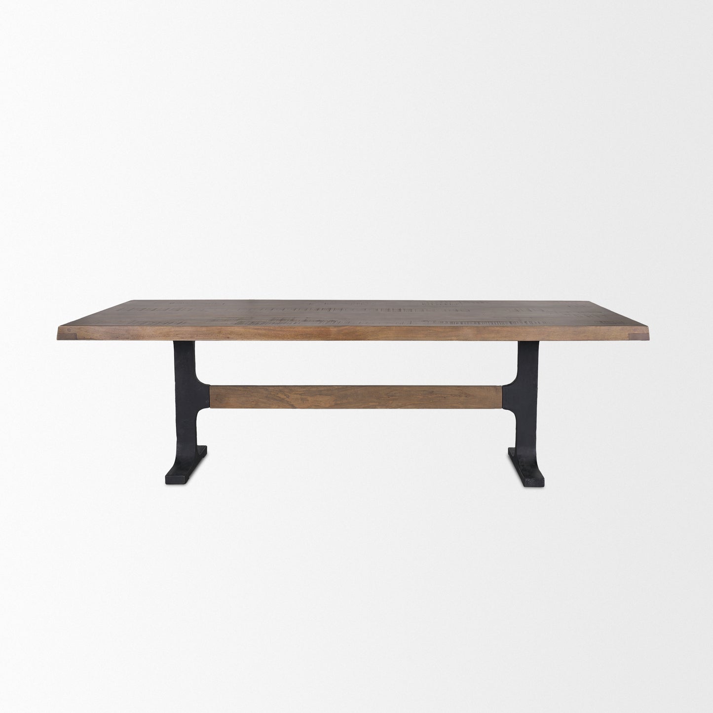 Araxi Dining Table Dark Brown Wood | Black Metal - dining-table