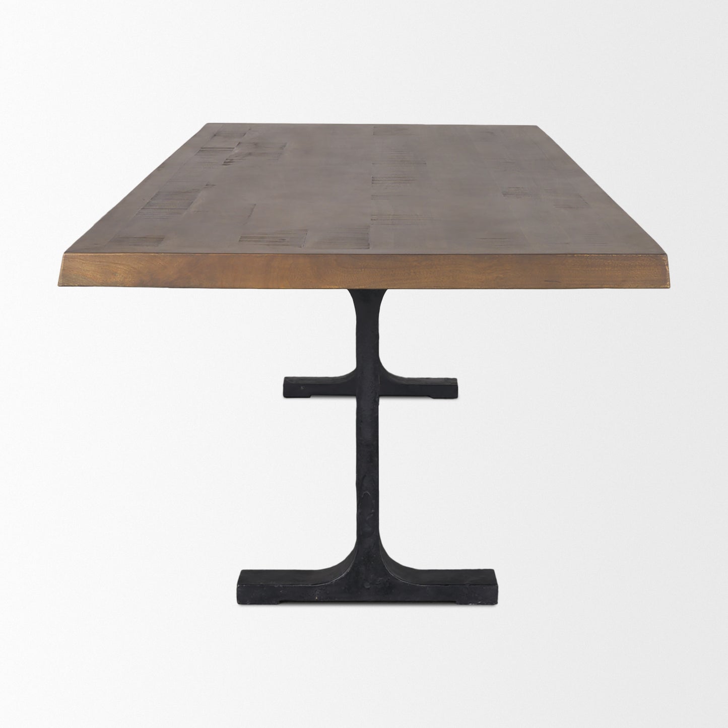 Araxi Dining Table Dark Brown Wood | Black Metal - dining-table