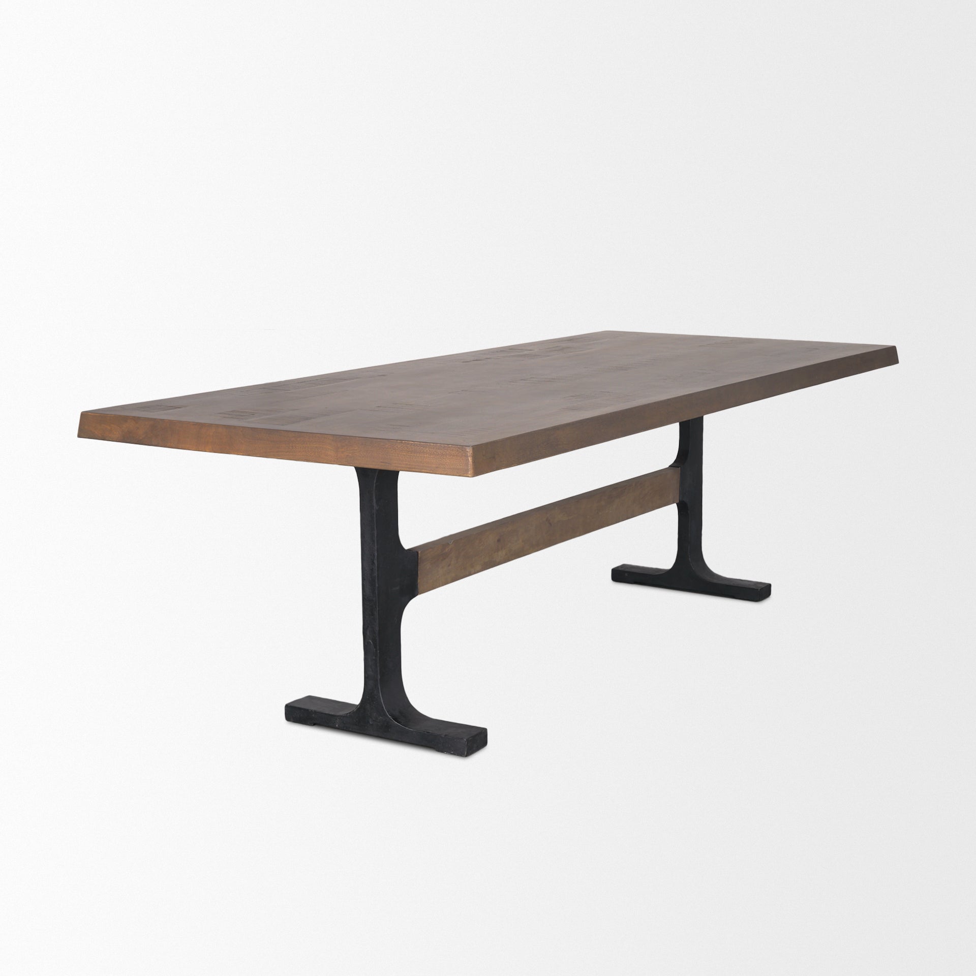 Araxi Dining Table Dark Brown Wood | Black Metal - dining-table