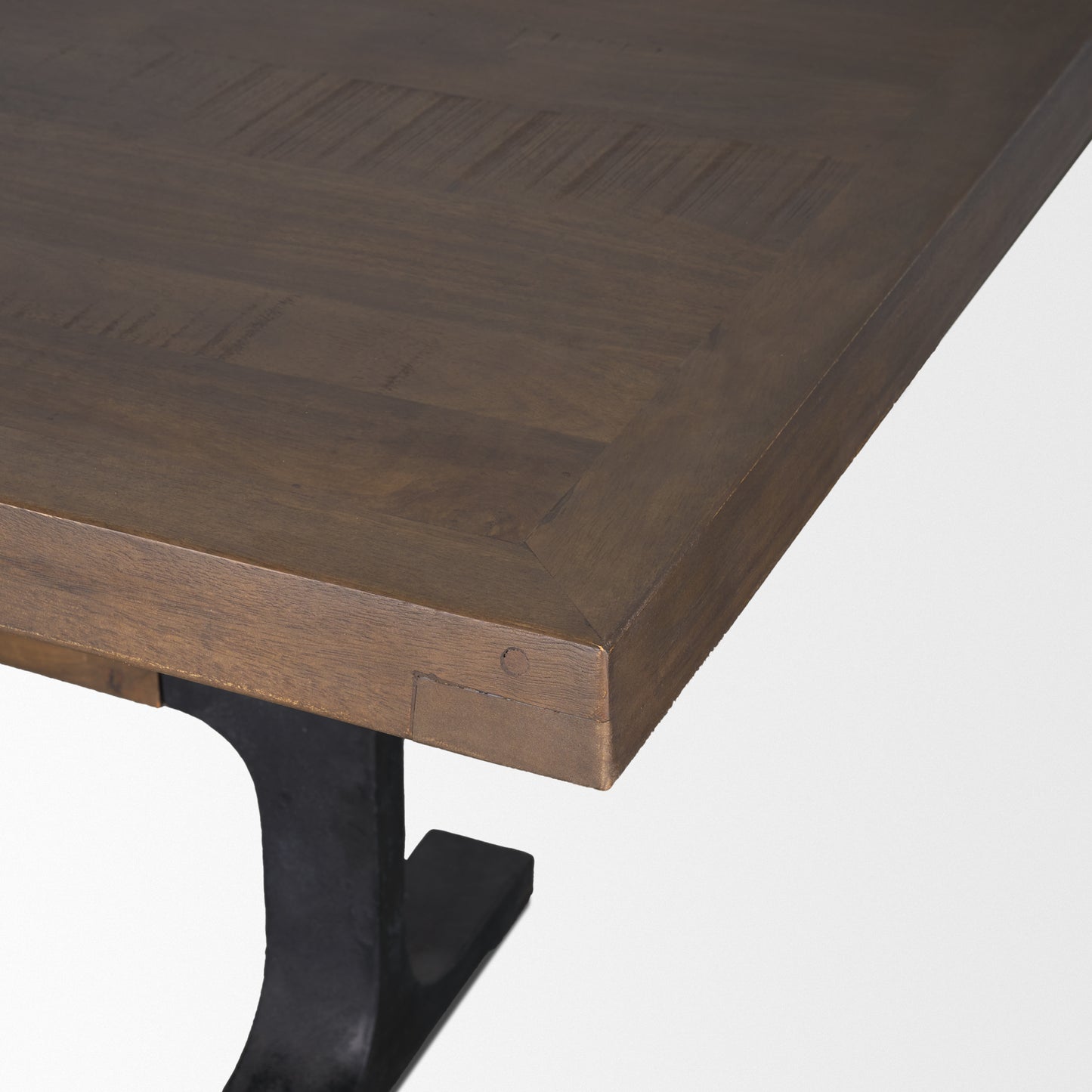 Araxi Dining Table Dark Brown Wood | Black Metal - dining-table