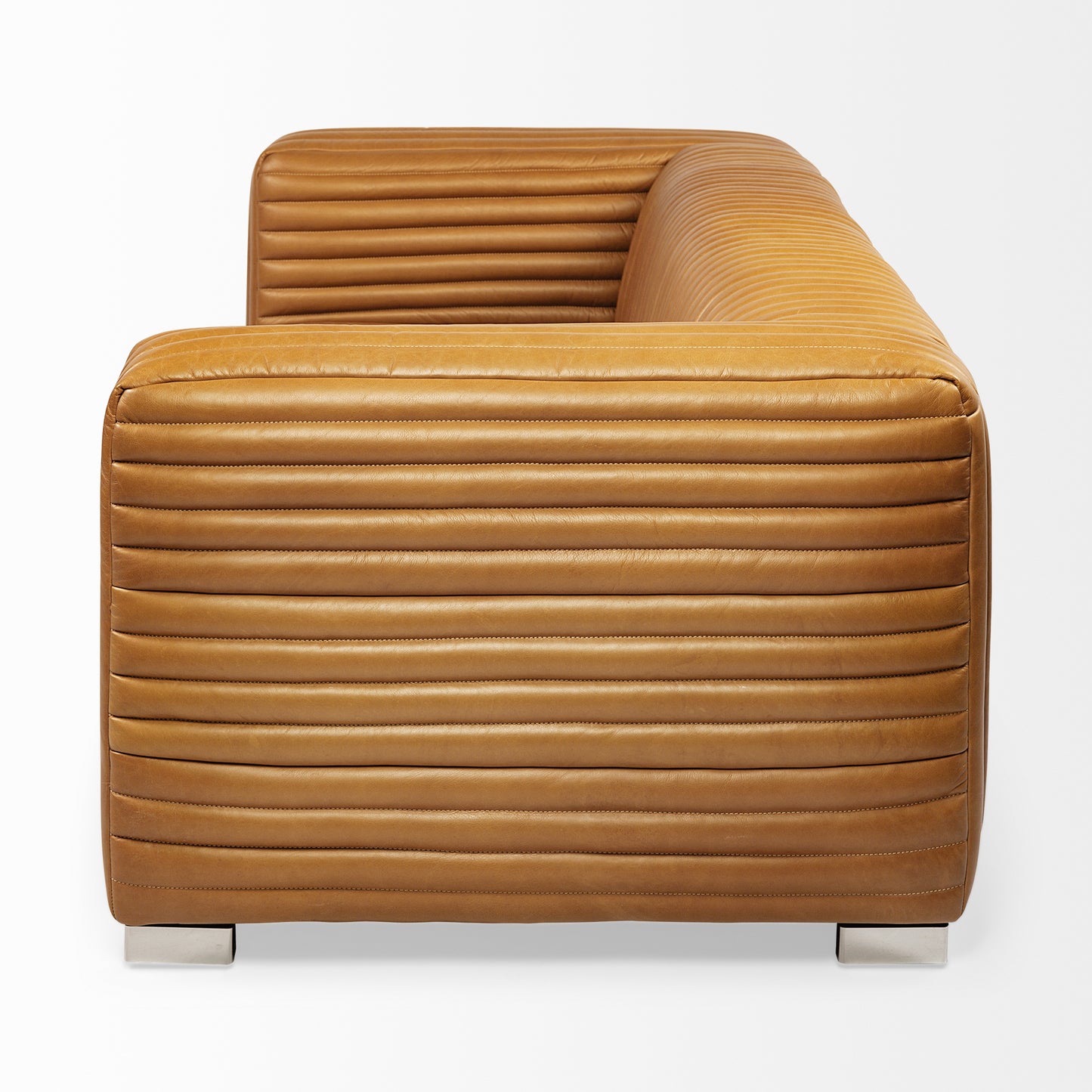 Ricciardo Cognac Leather Three Seater Sofa 82.5L x 38.5W x 26.5H