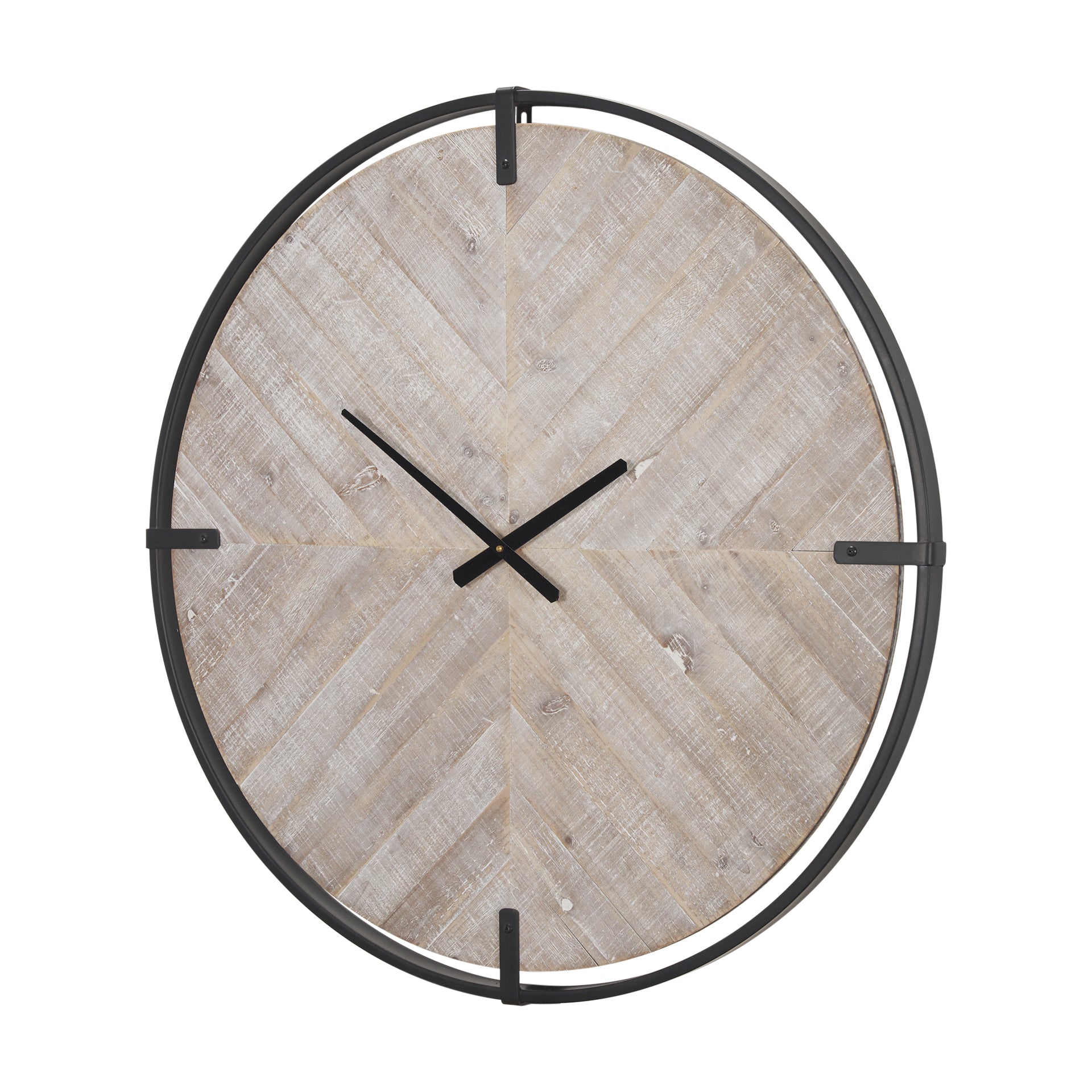 Rani Clock Black Metal | Wood - wall-clocks