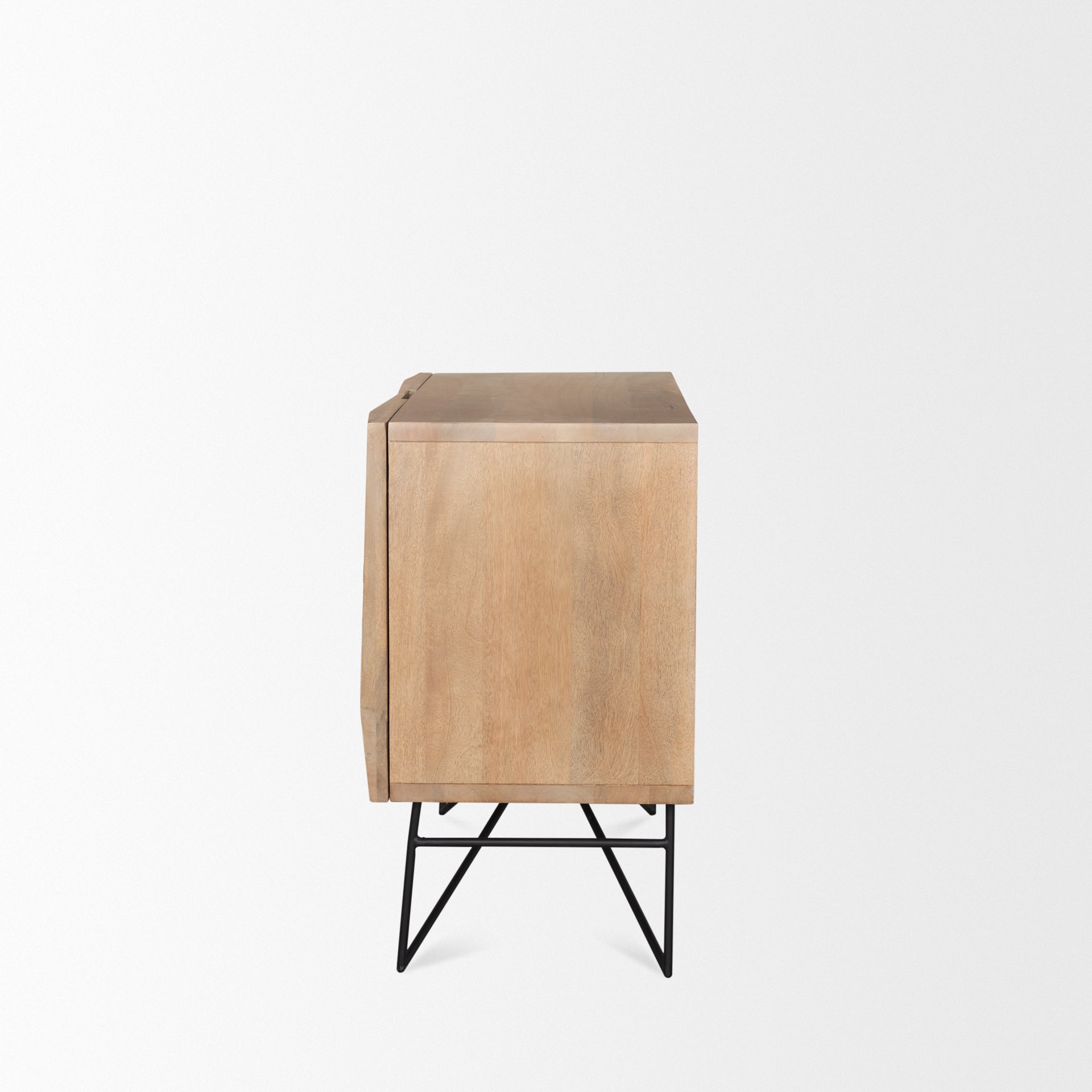 Darwin Light Brown Wooden 2 Door w/ 2 Shelves Accent Cabinet