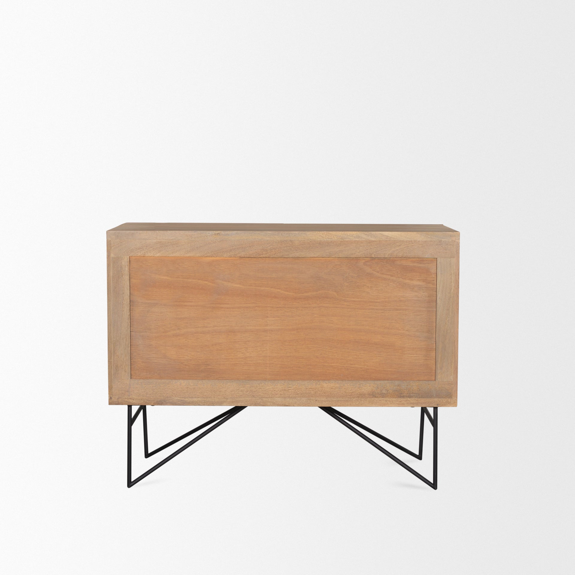 Darwin Light Brown Wooden 2 Door w/ 2 Shelves Accent Cabinet