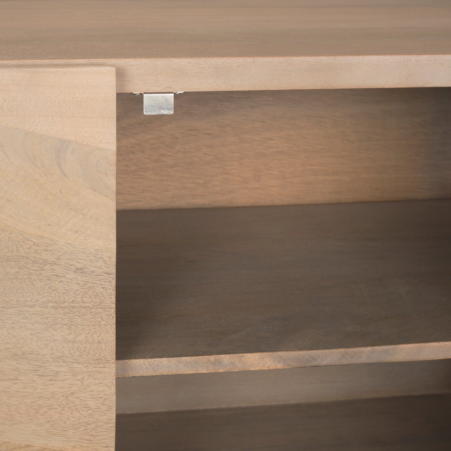 Darwin Light Brown Wooden 2 Door w/ 2 Shelves Accent Cabinet