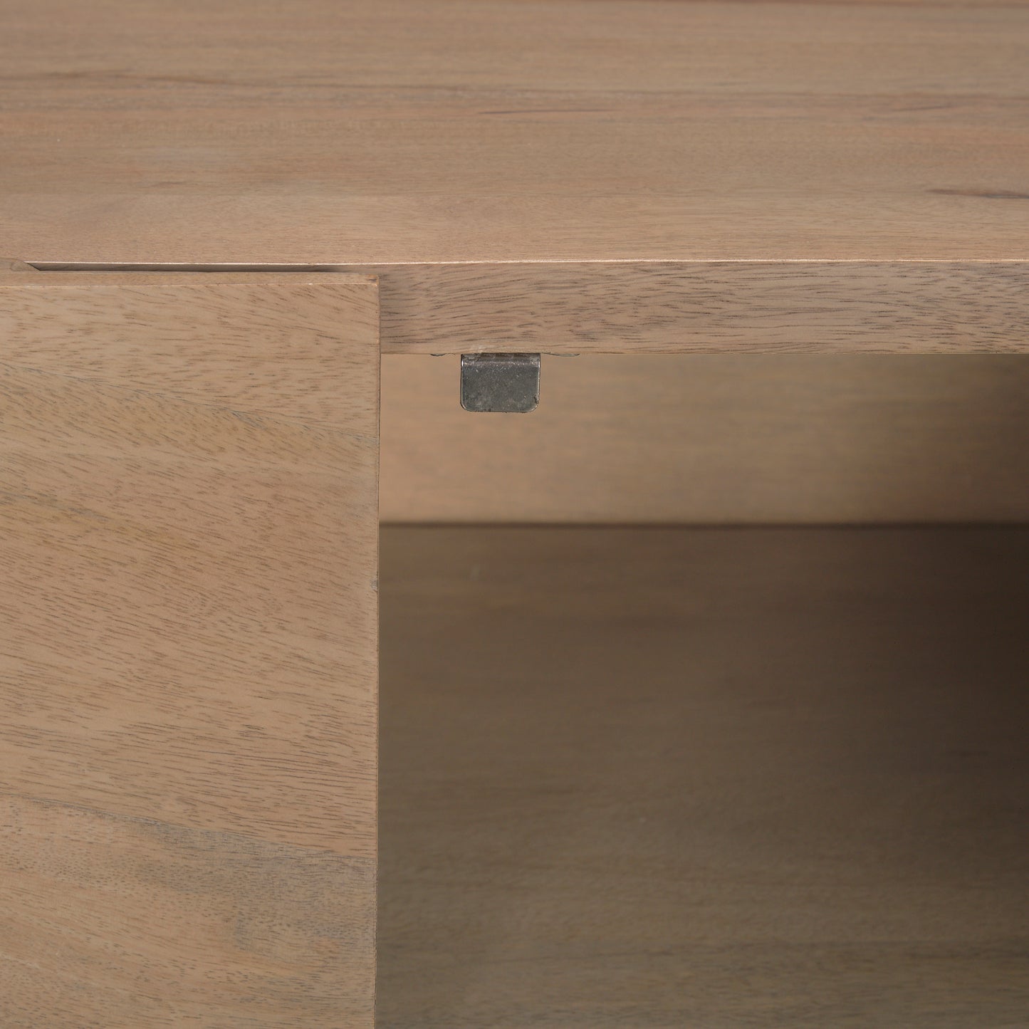 Darwin Light Brown Wooden 4 Door w/ 2 Shelves Sideboard