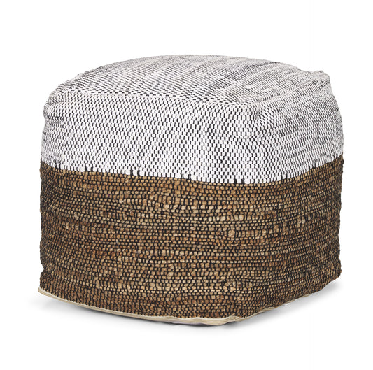 Samiya Jute w/ White Cotton Pouf