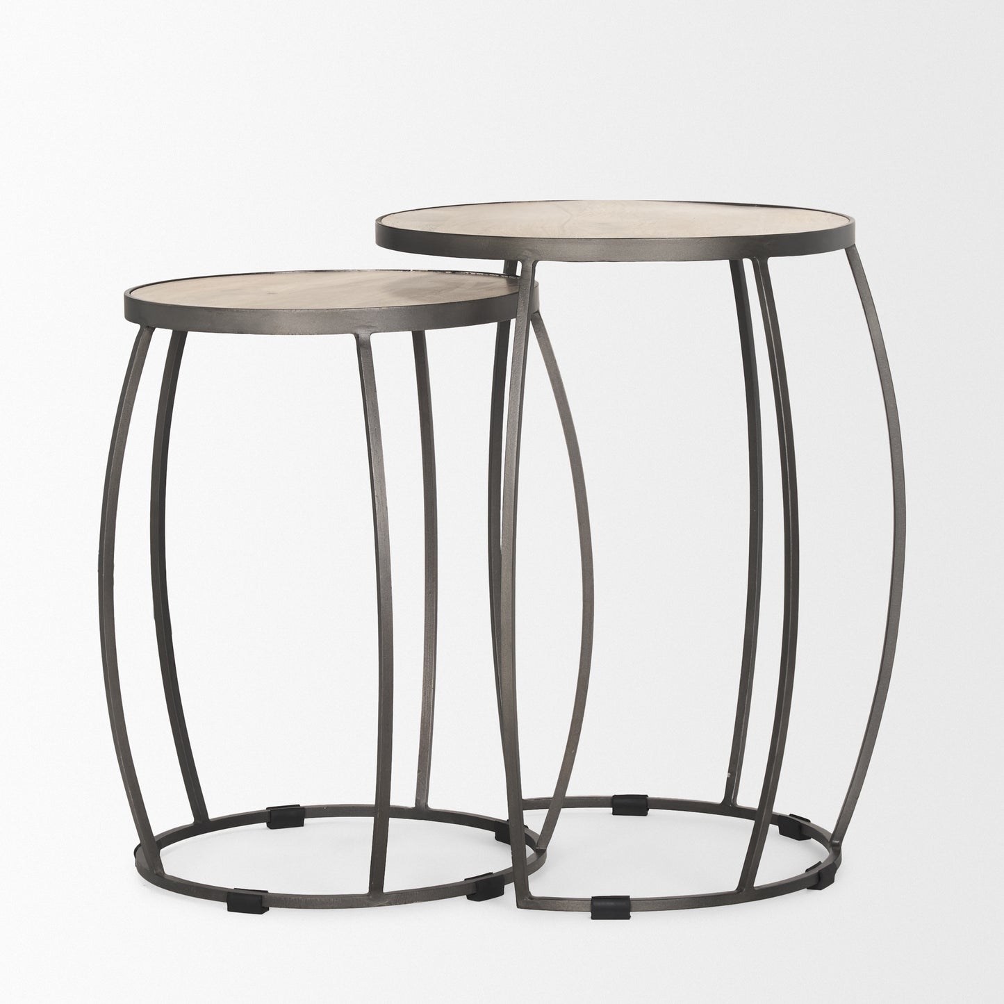 Clapp Accent Table White Wash | Silver Metal - accent-tables