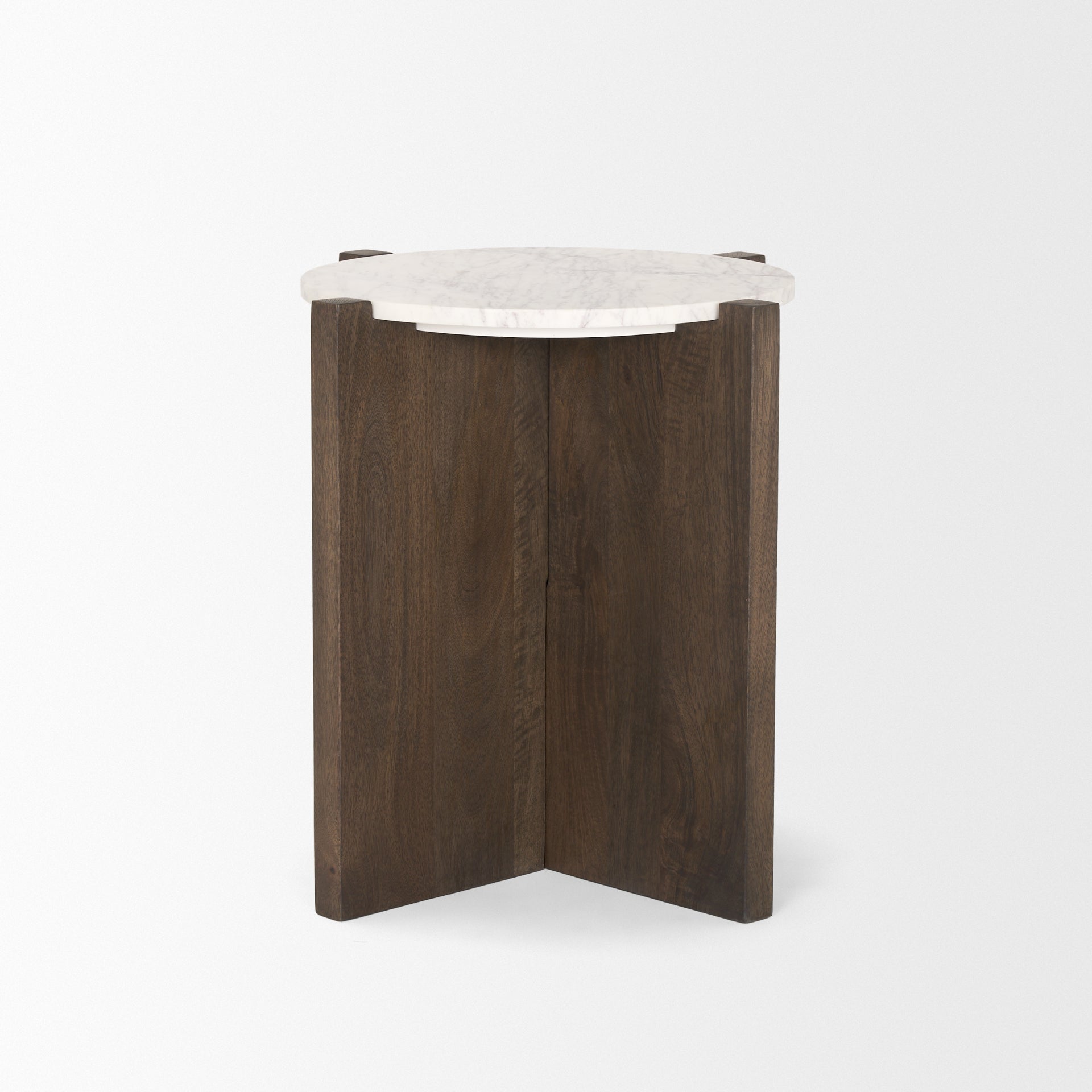 Bianca Accent Table Dark Brown Wood | Marble - accent-tables