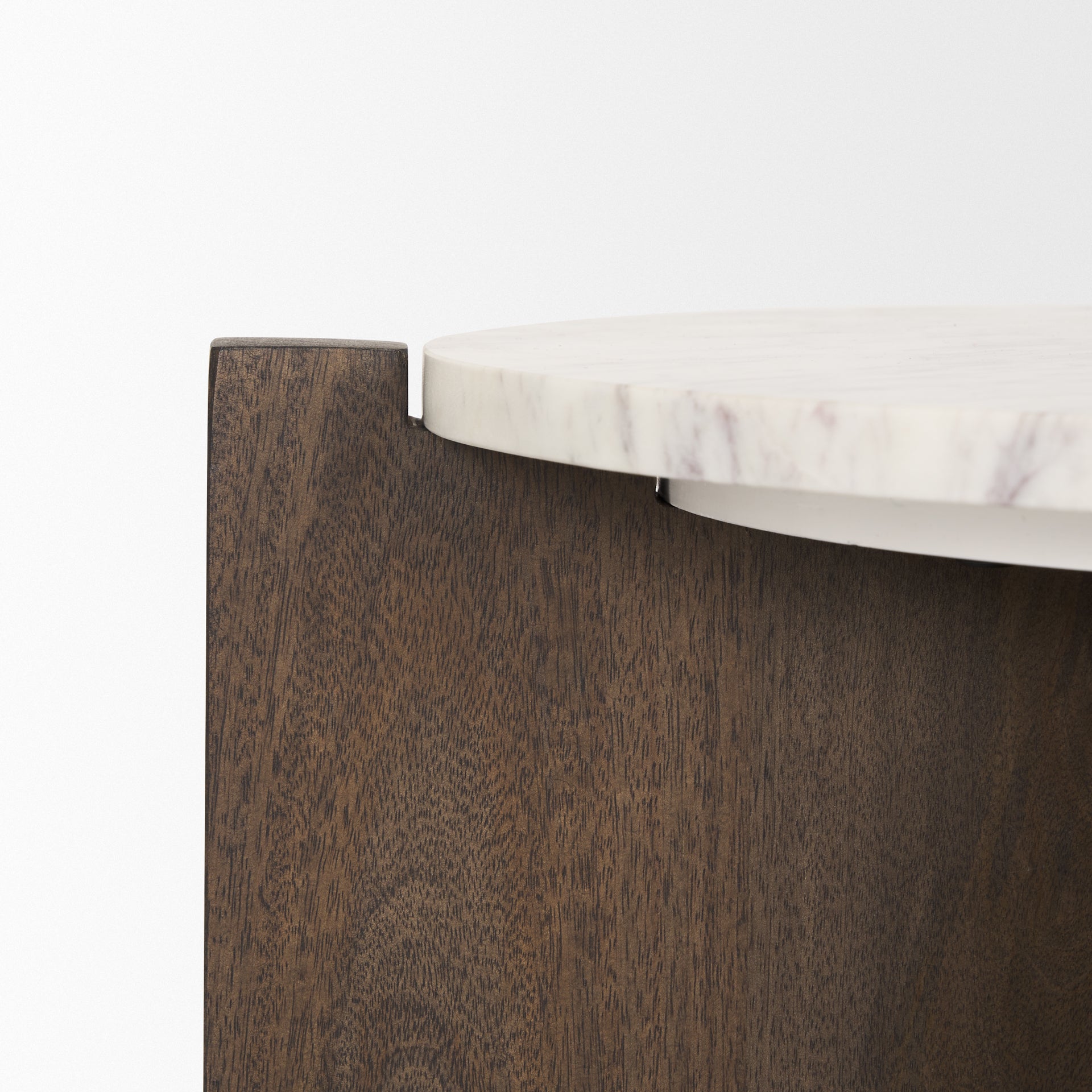 Bianca Accent Table Dark Brown Wood | Marble - accent-tables