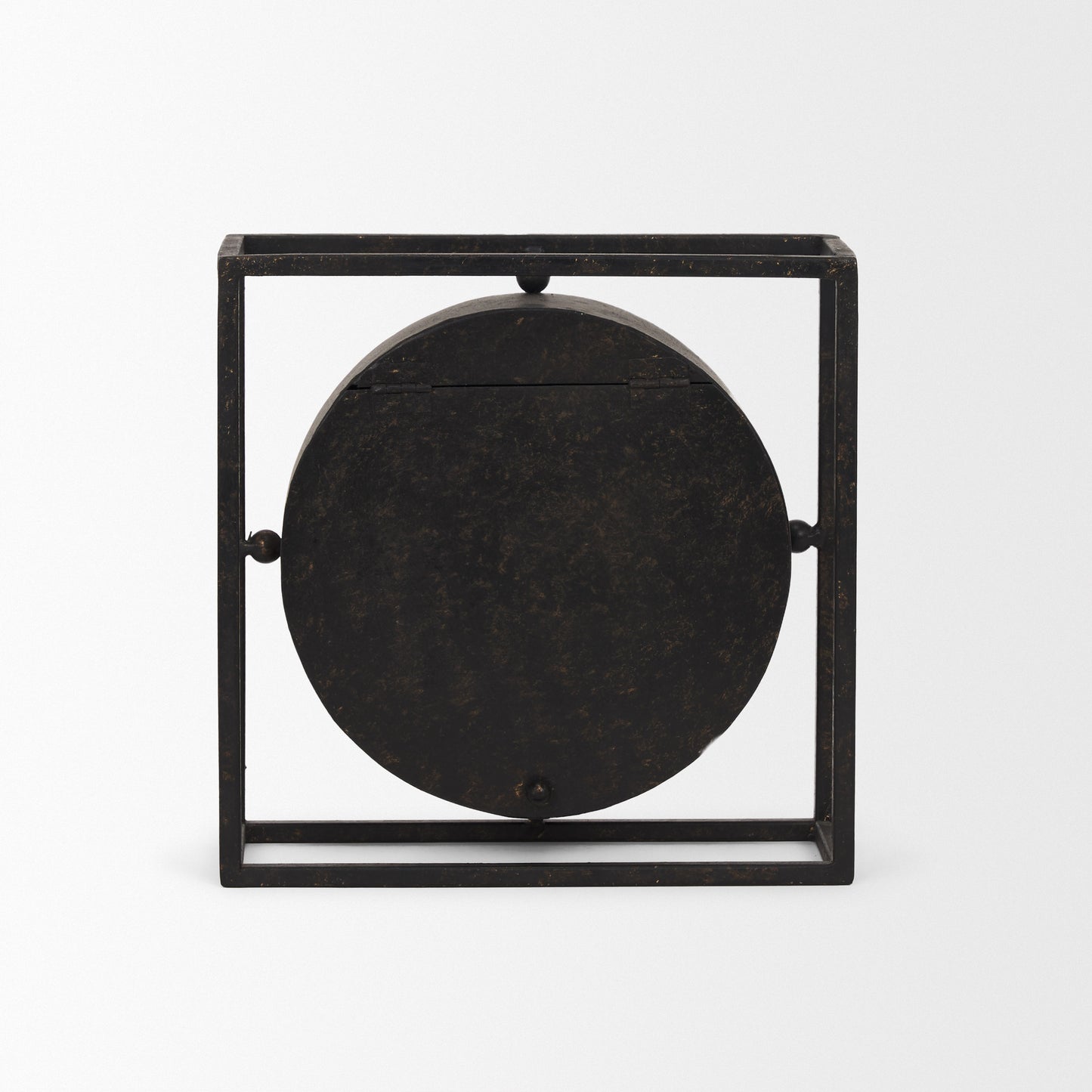 Raisa Black w/ Gold Antiquing Metal Table Clock