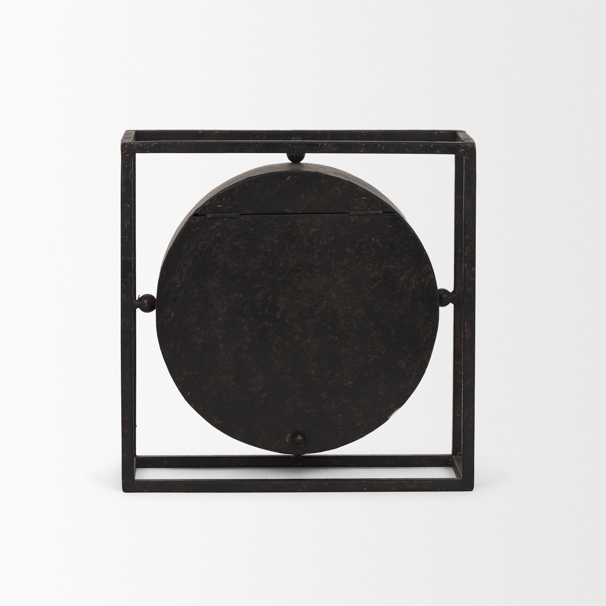 Raisa Black w/ Gold Antiquing Metal Table Clock