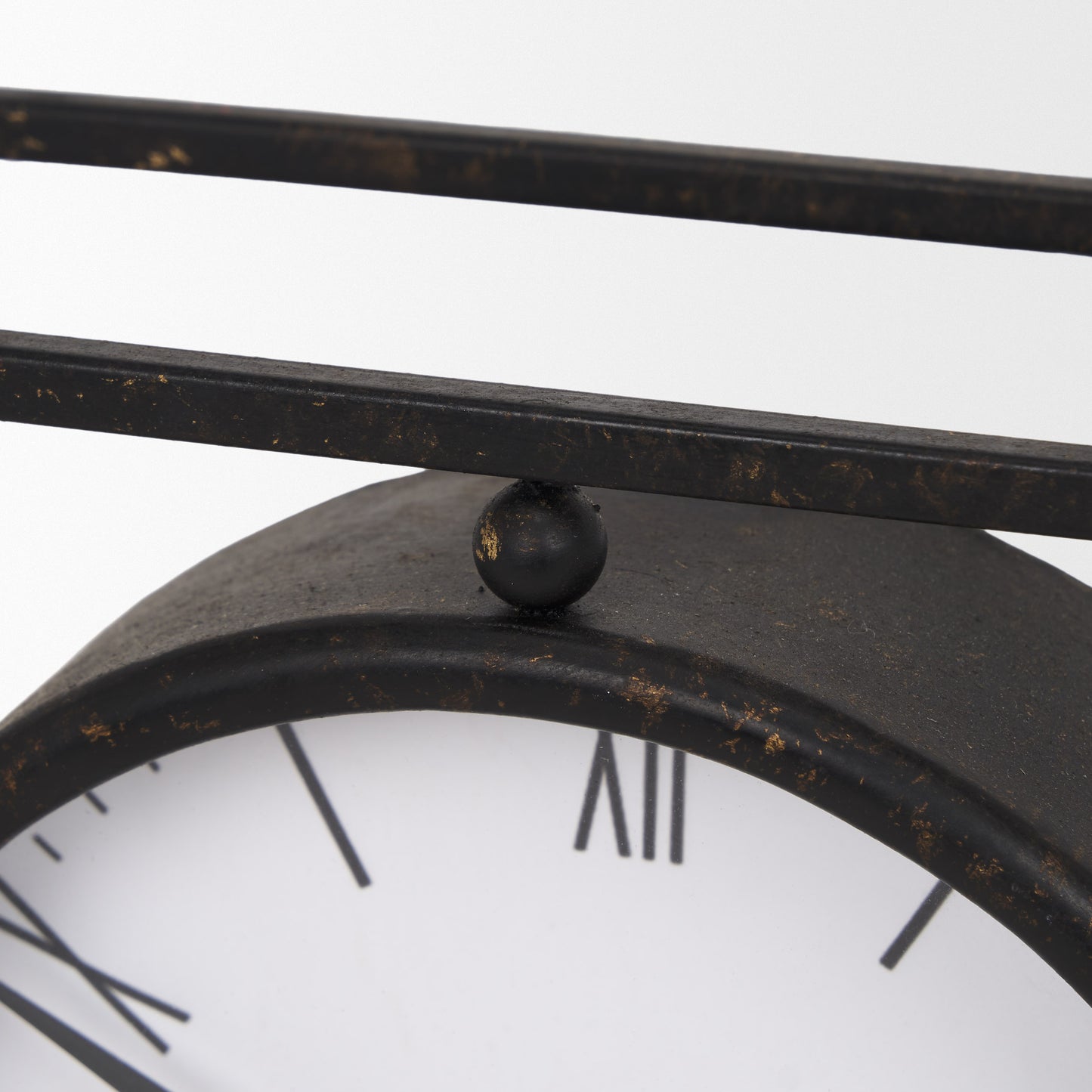 Raisa Black w/ Gold Antiquing Metal Table Clock