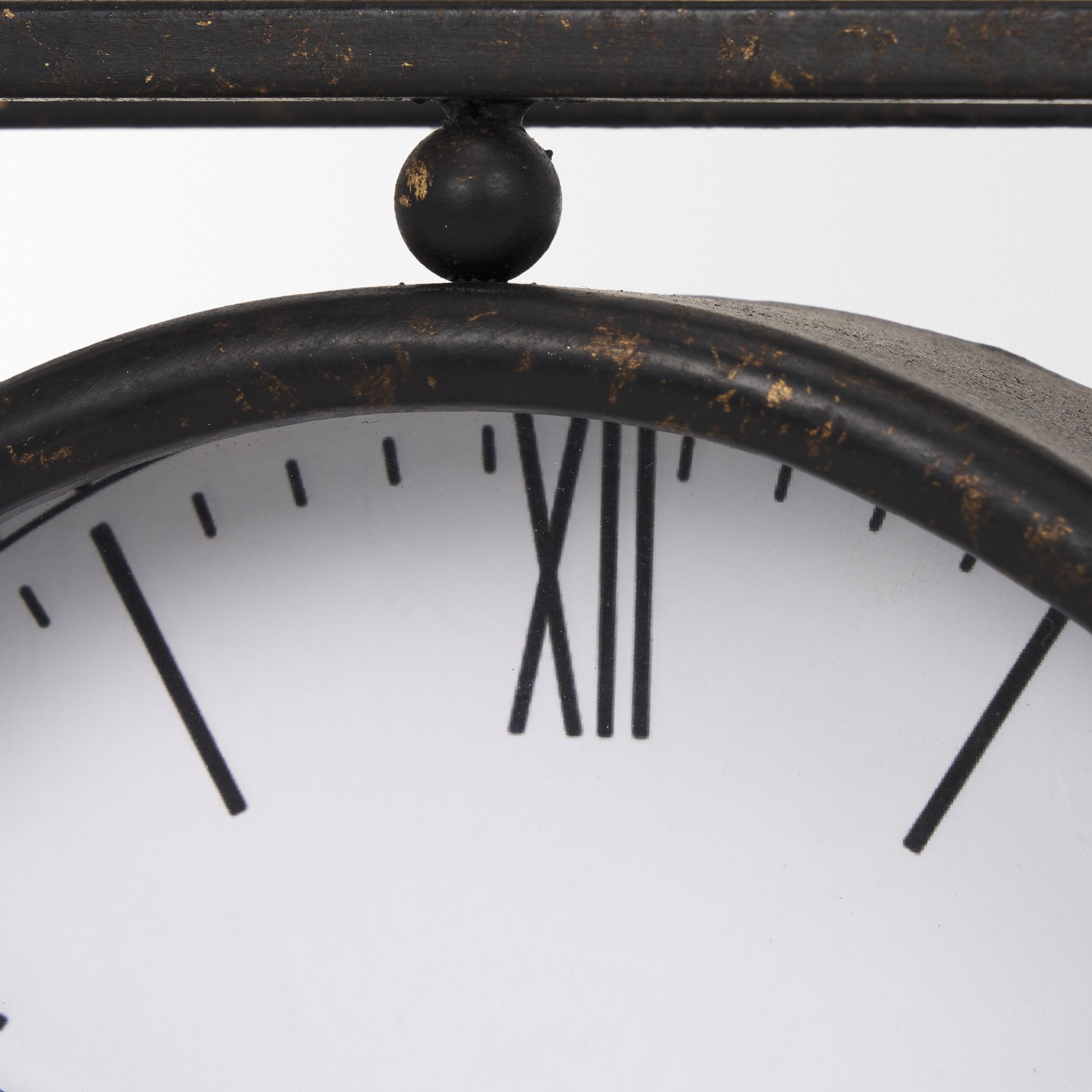 Raisa Black w/ Gold Antiquing Metal Table Clock