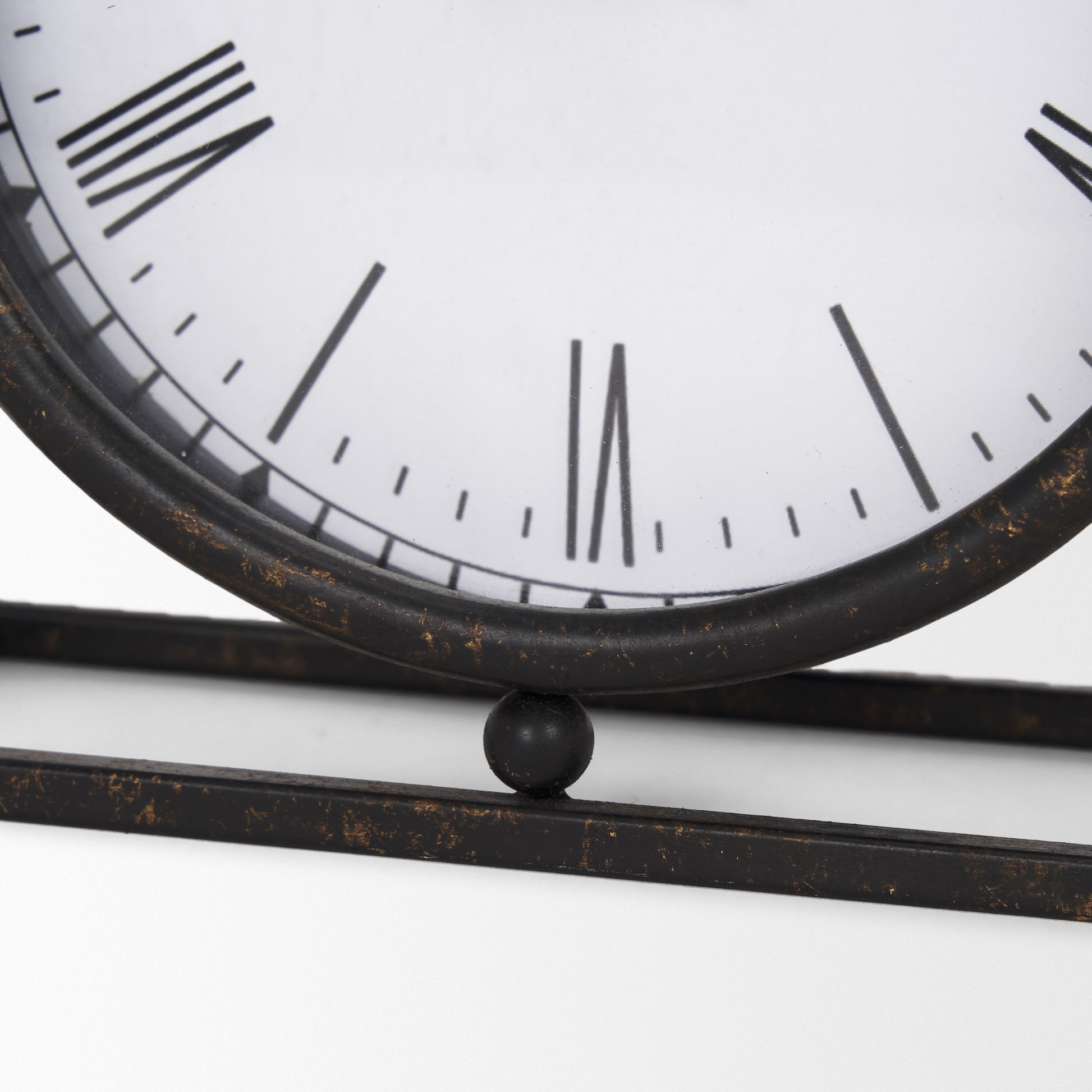 Raisa Black w/ Gold Antiquing Metal Table Clock
