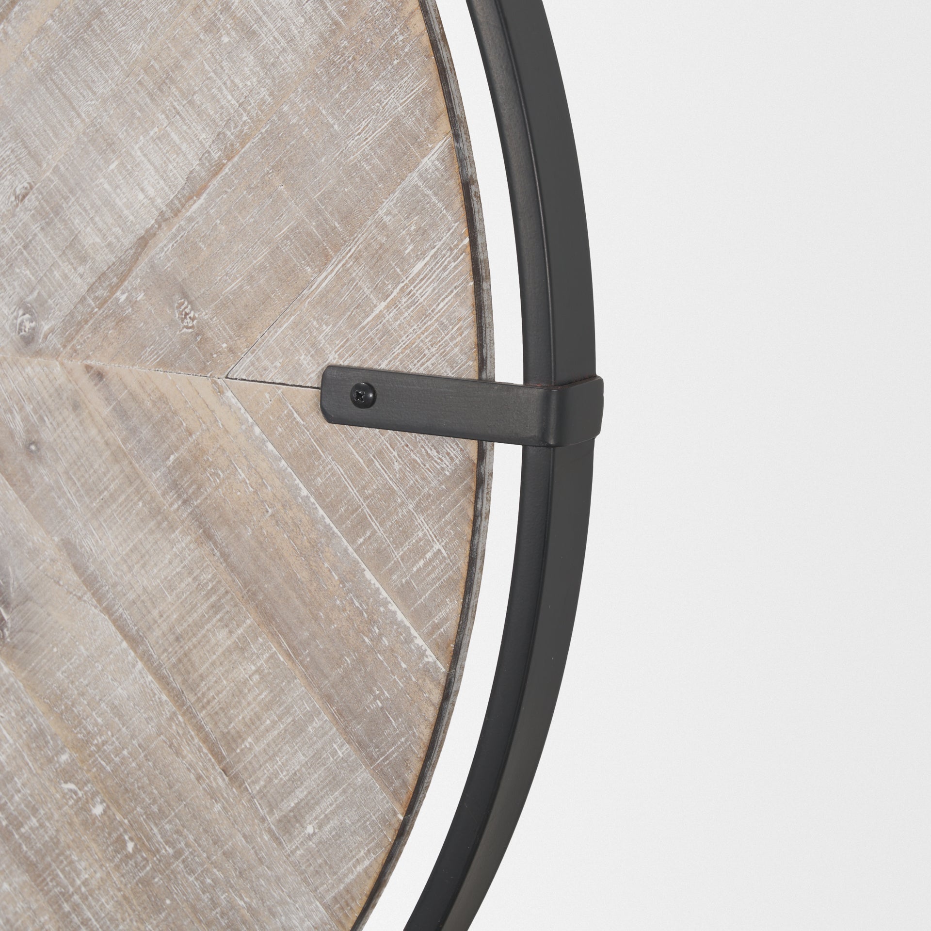 Rani Matte Black Metal w/ Wood Wall Clock