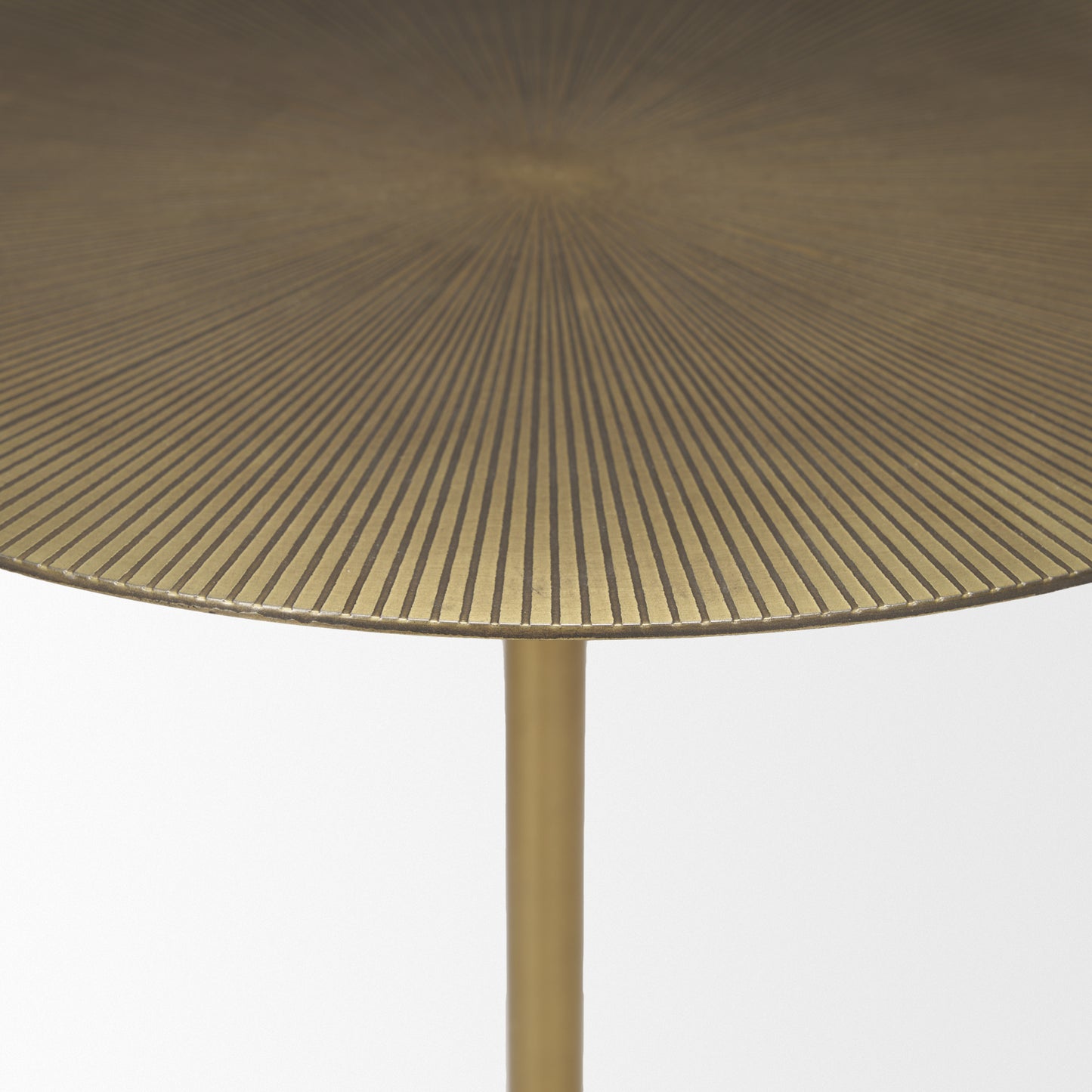 Rini Gold Metal and White Marble Accent Table