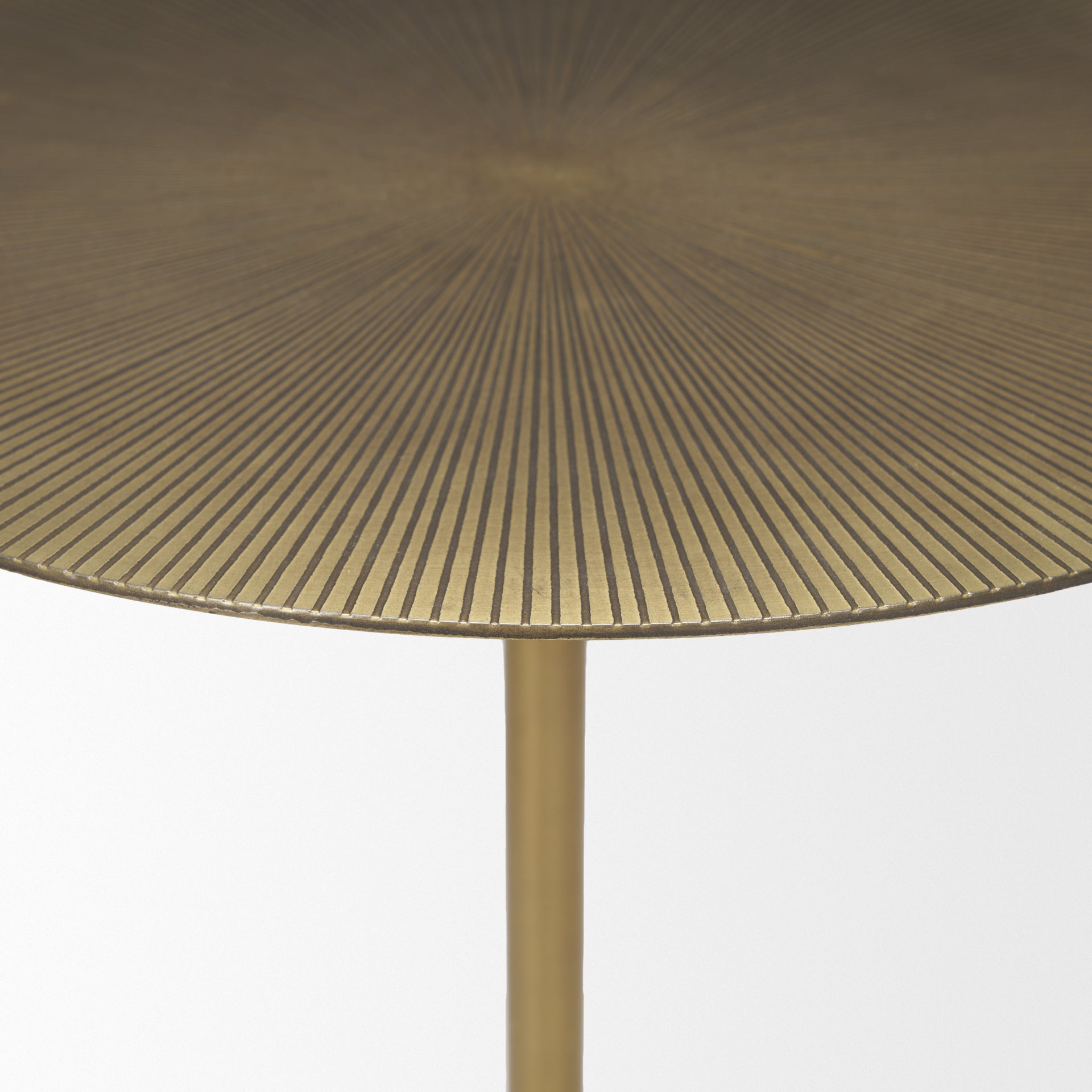 Rini Gold Metal and White Marble Accent Table