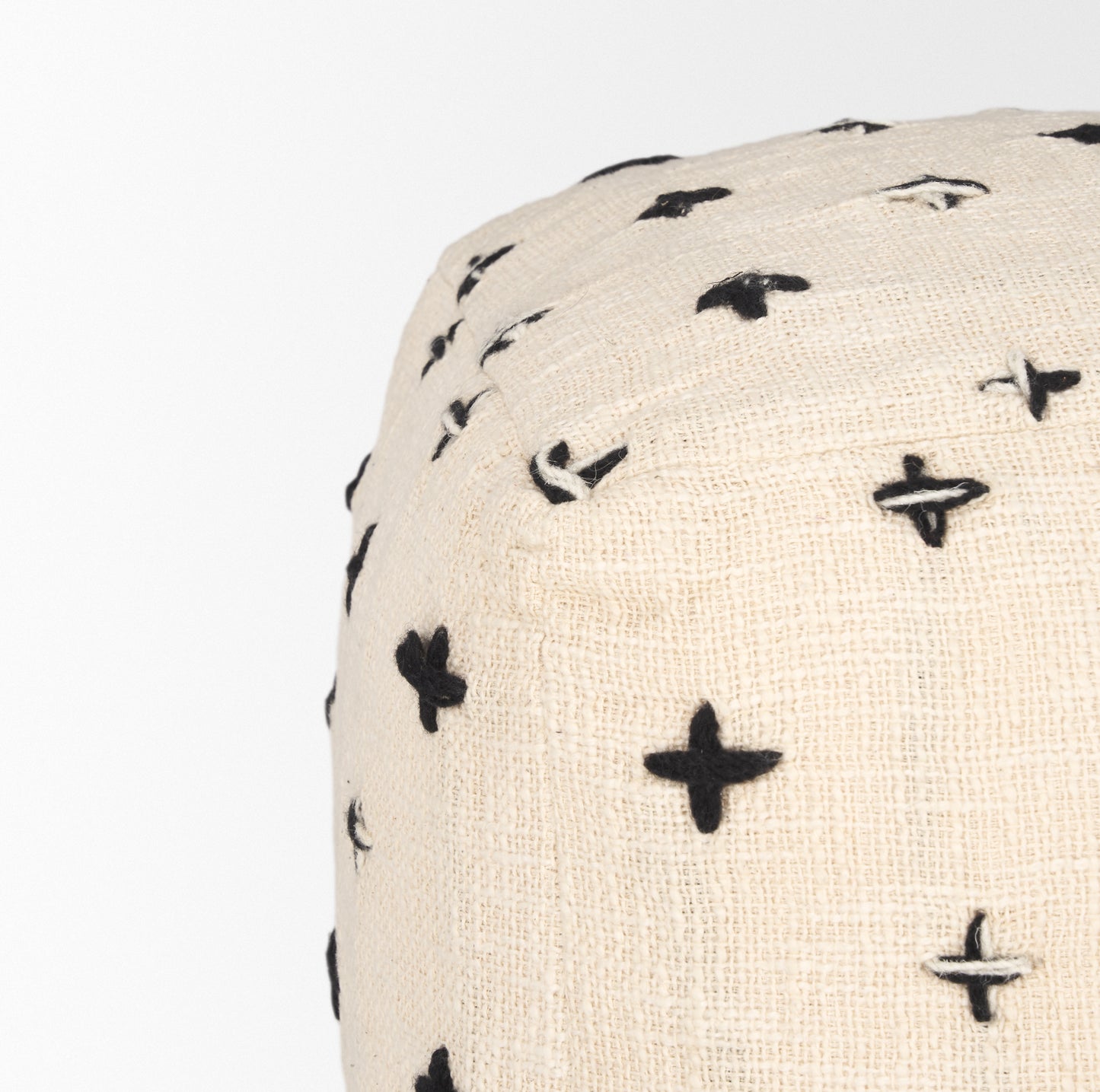 Saanvi Pouf Cream Wool - poufs