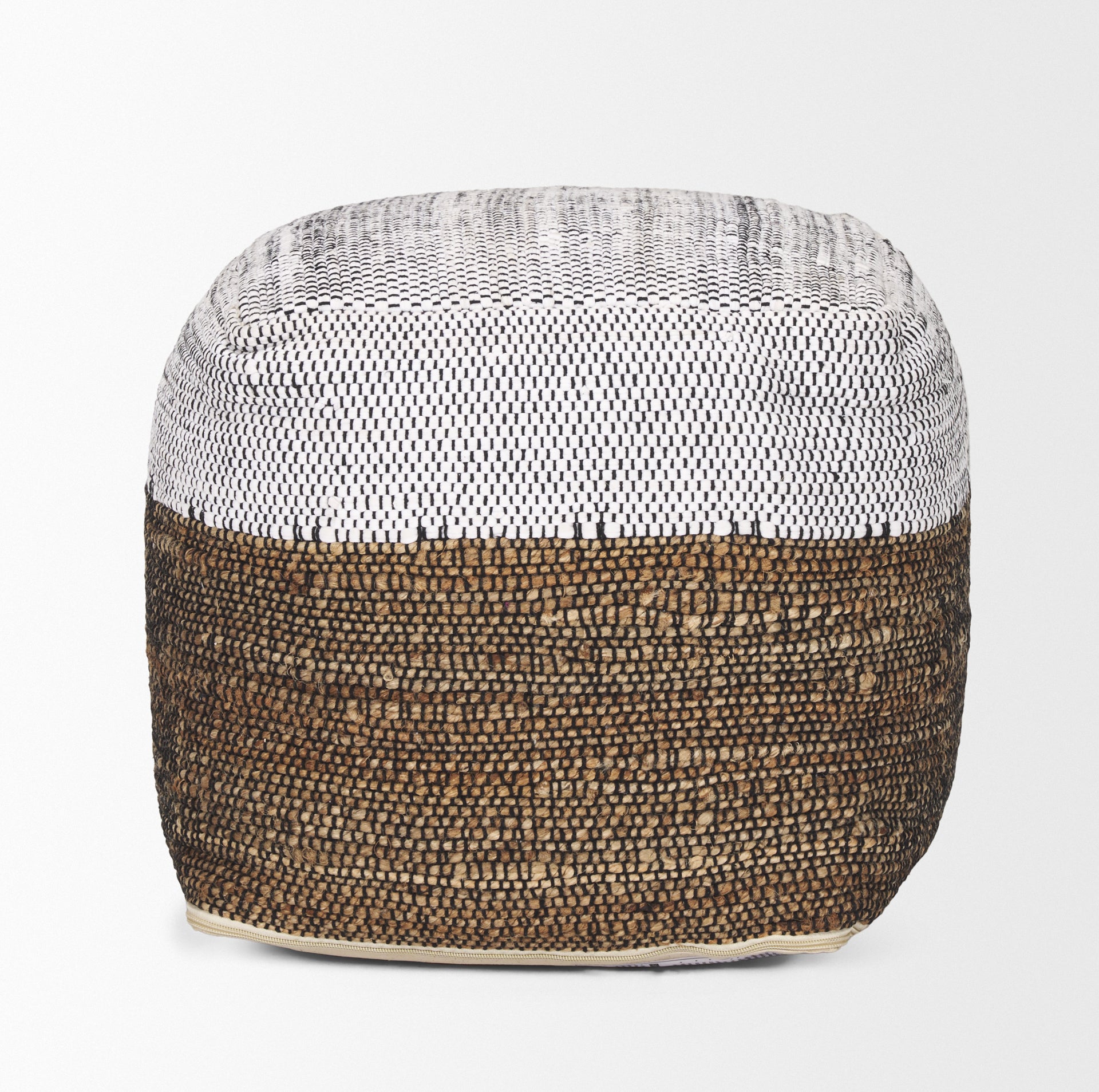 Samiya Jute w/ White Cotton Pouf