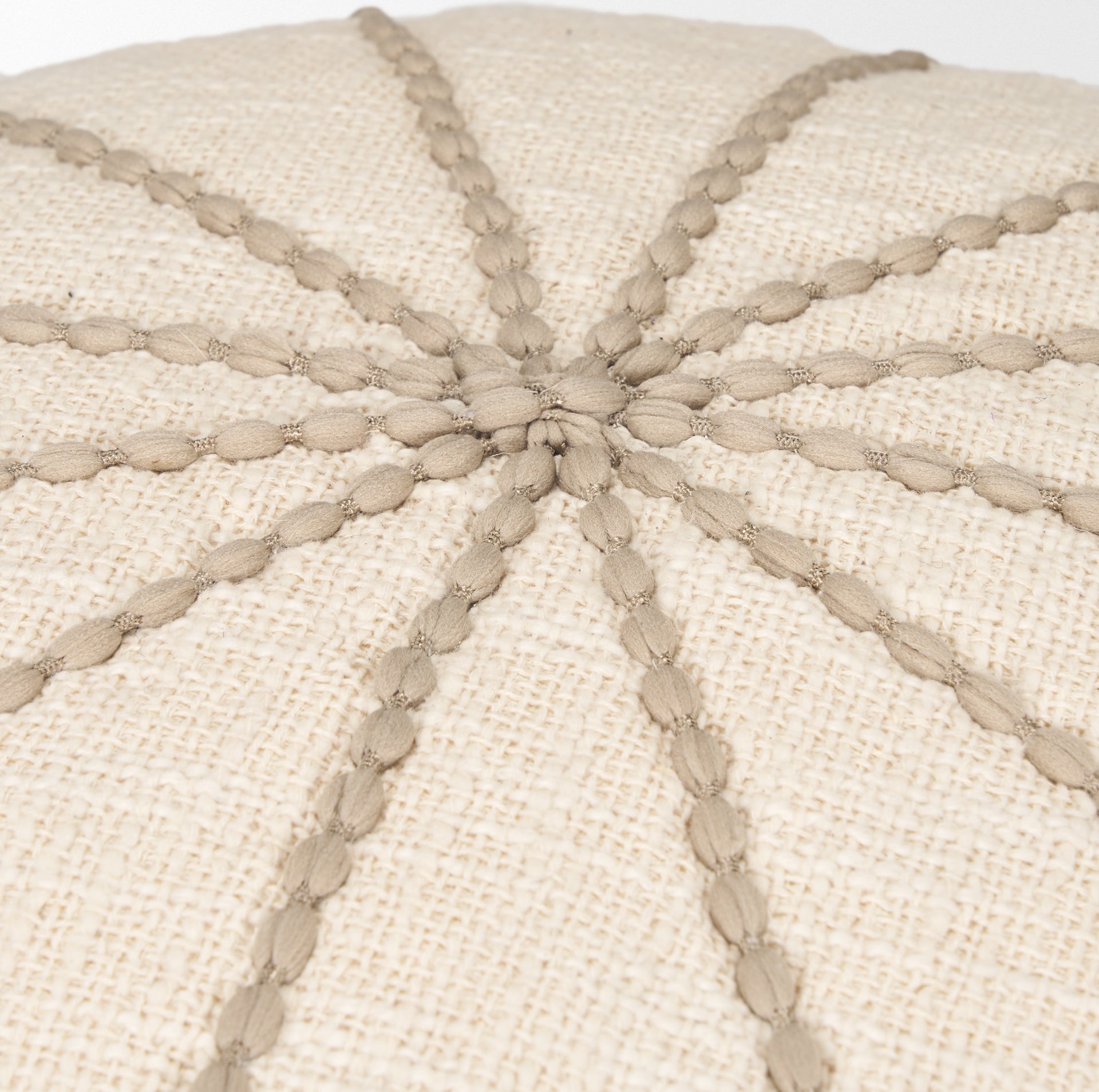 Sachi Beige w/ Stitching Pouf