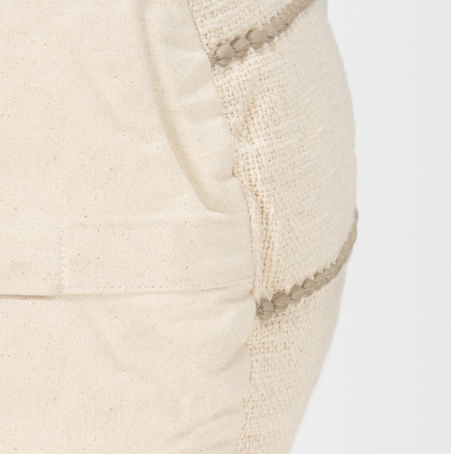 Sachi Beige w/ Stitching Pouf