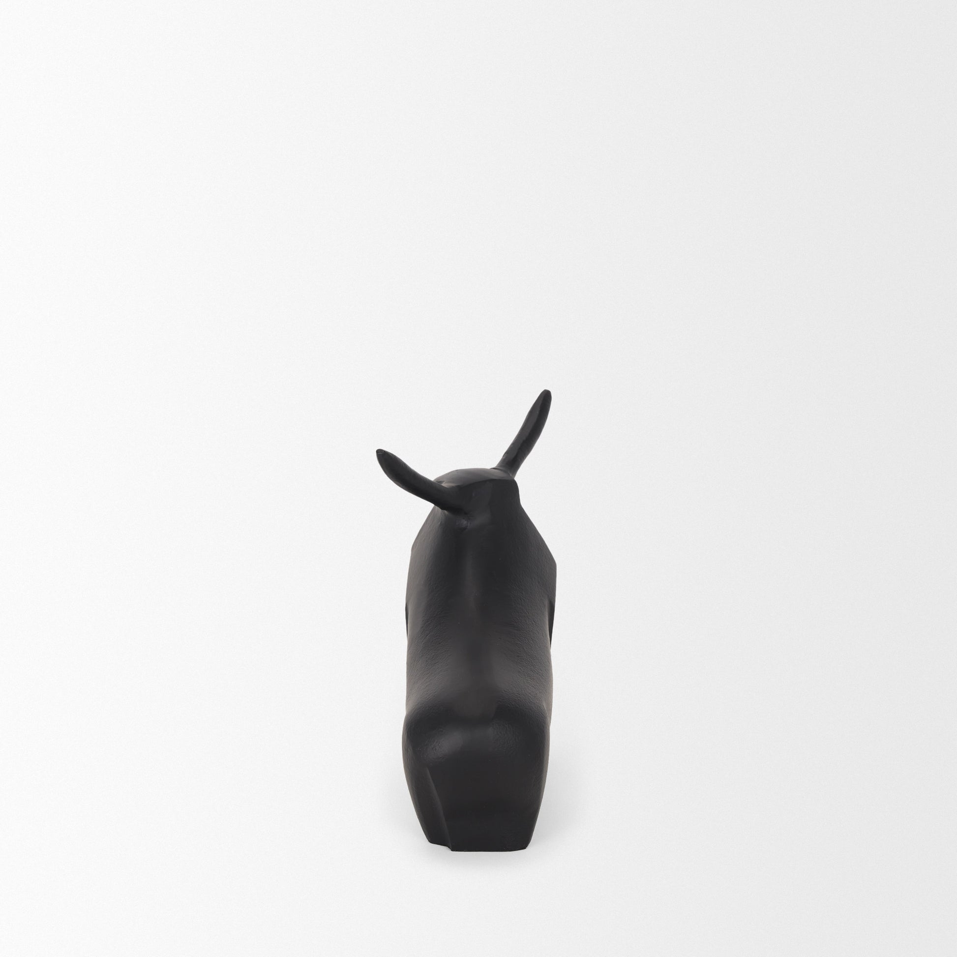 Radu Small Matte Black Metal Bull Decorative Object