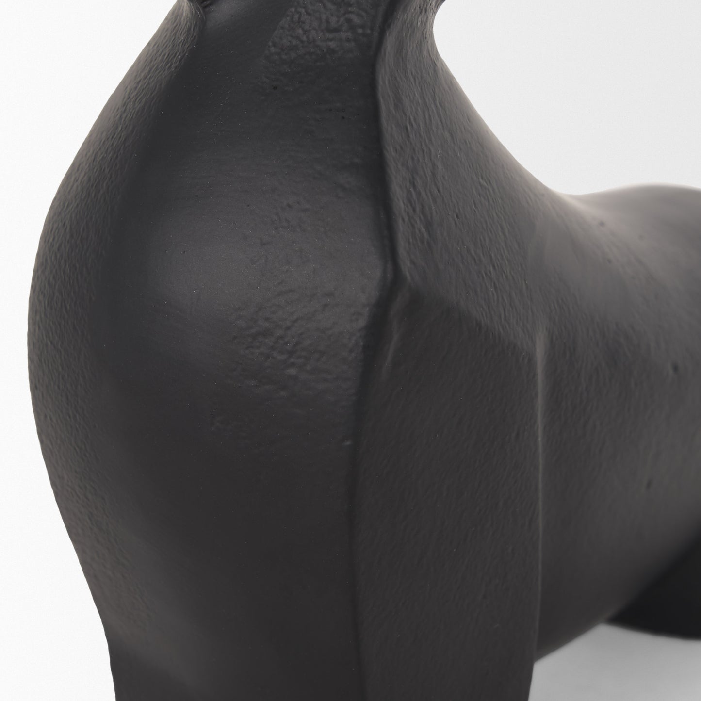 Radu Small Matte Black Metal Bull Decorative Object