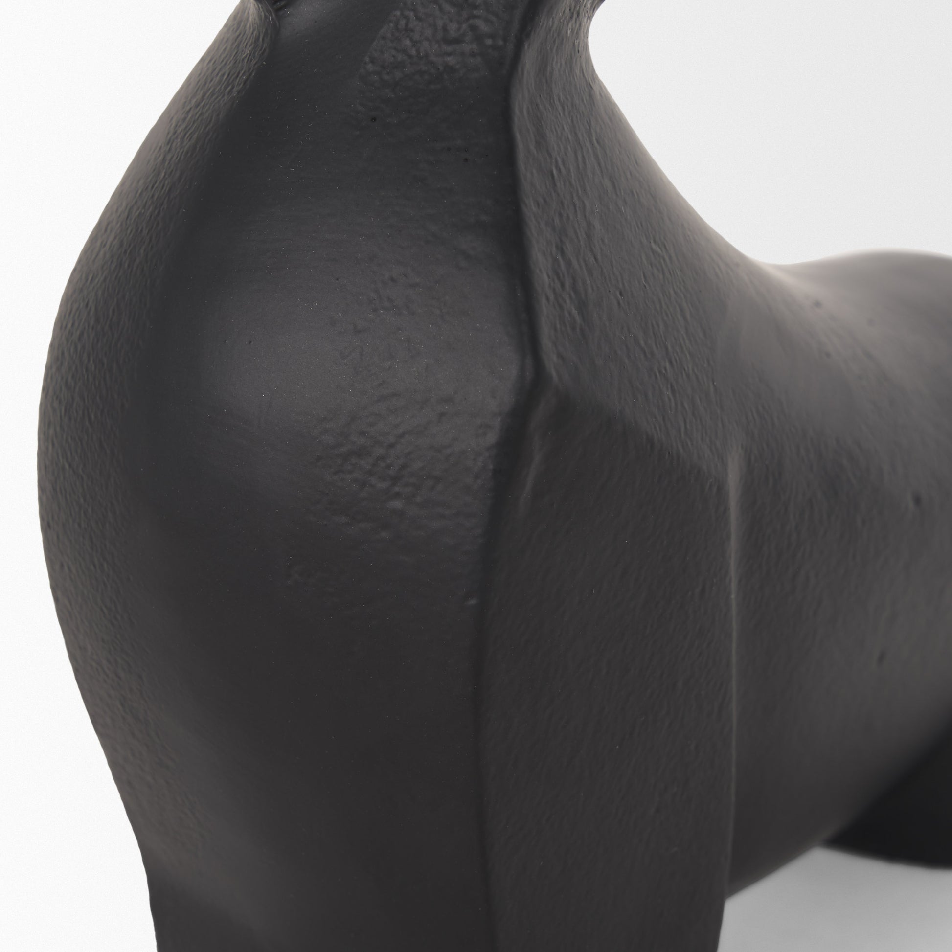 Radu Small Matte Black Metal Bull Decorative Object