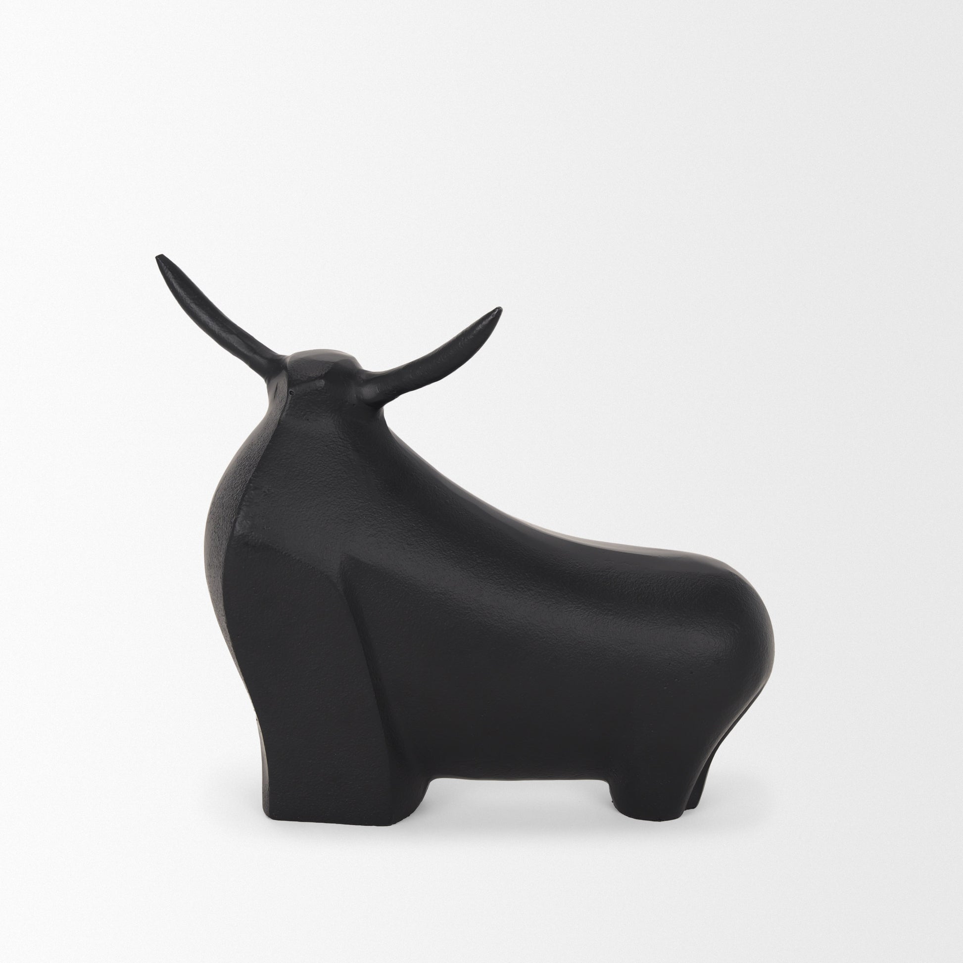 Radu Large Matte Black Metal Bull Decorative Object
