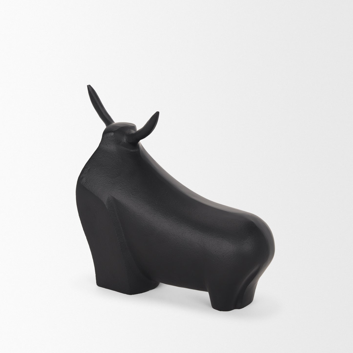 Radu Large Matte Black Metal Bull Decorative Object