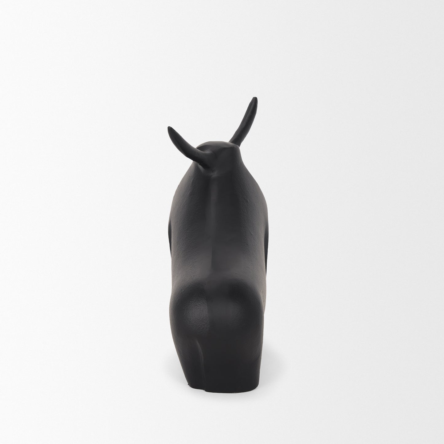 Radu Large Matte Black Metal Bull Decorative Object
