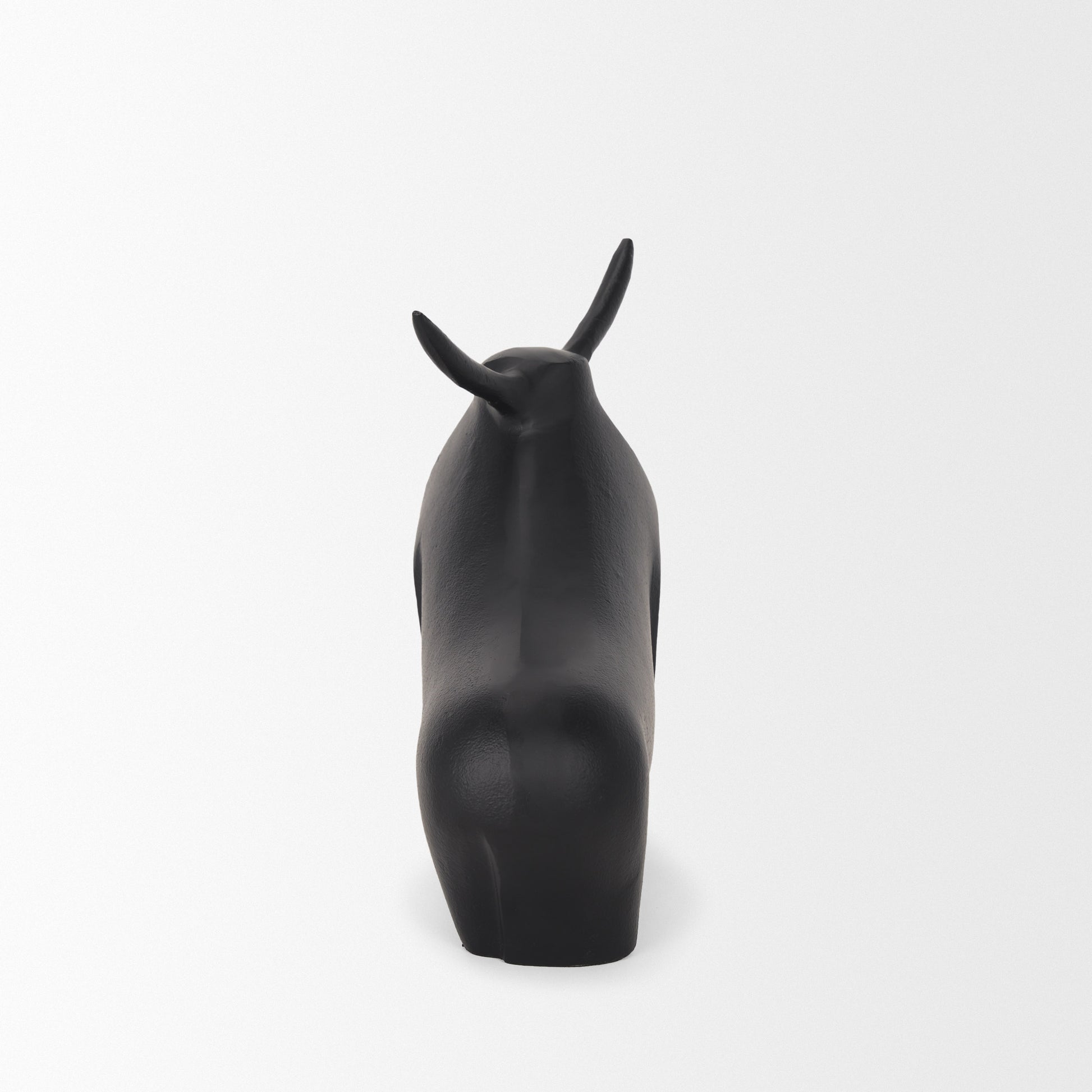 Radu Large Matte Black Metal Bull Decorative Object
