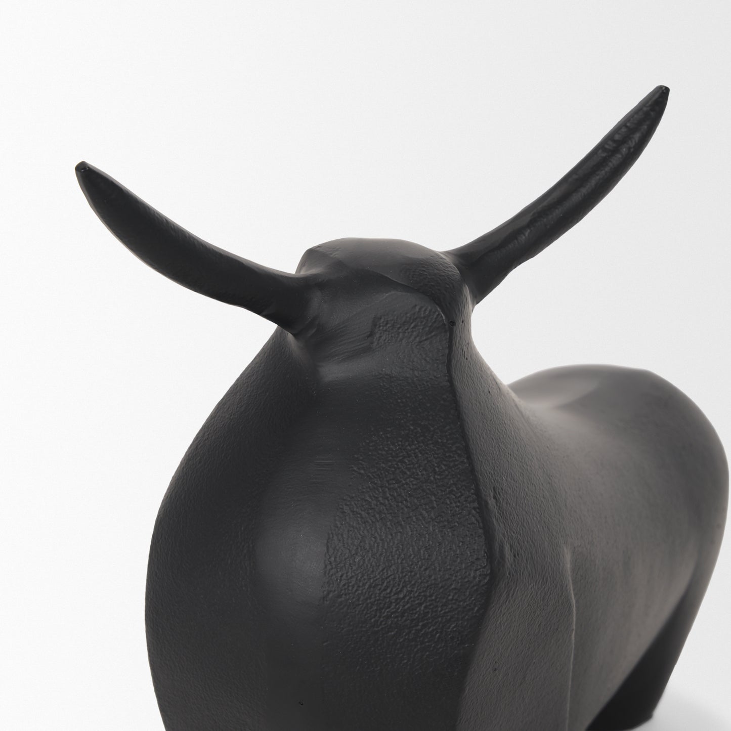 Radu Large Matte Black Metal Bull Decorative Object