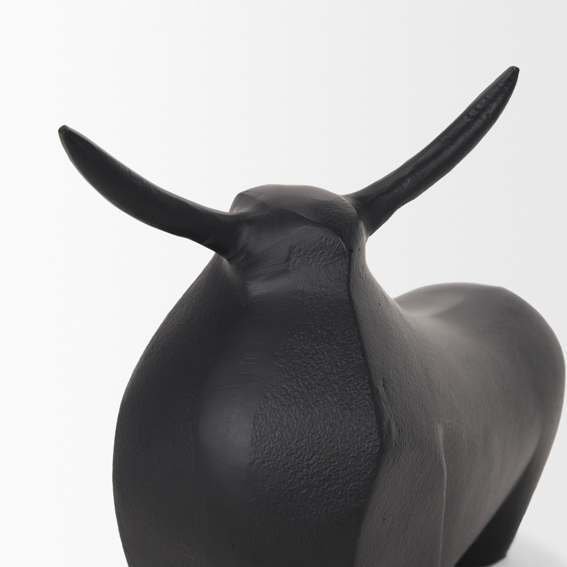 Radu Large Matte Black Metal Bull Decorative Object