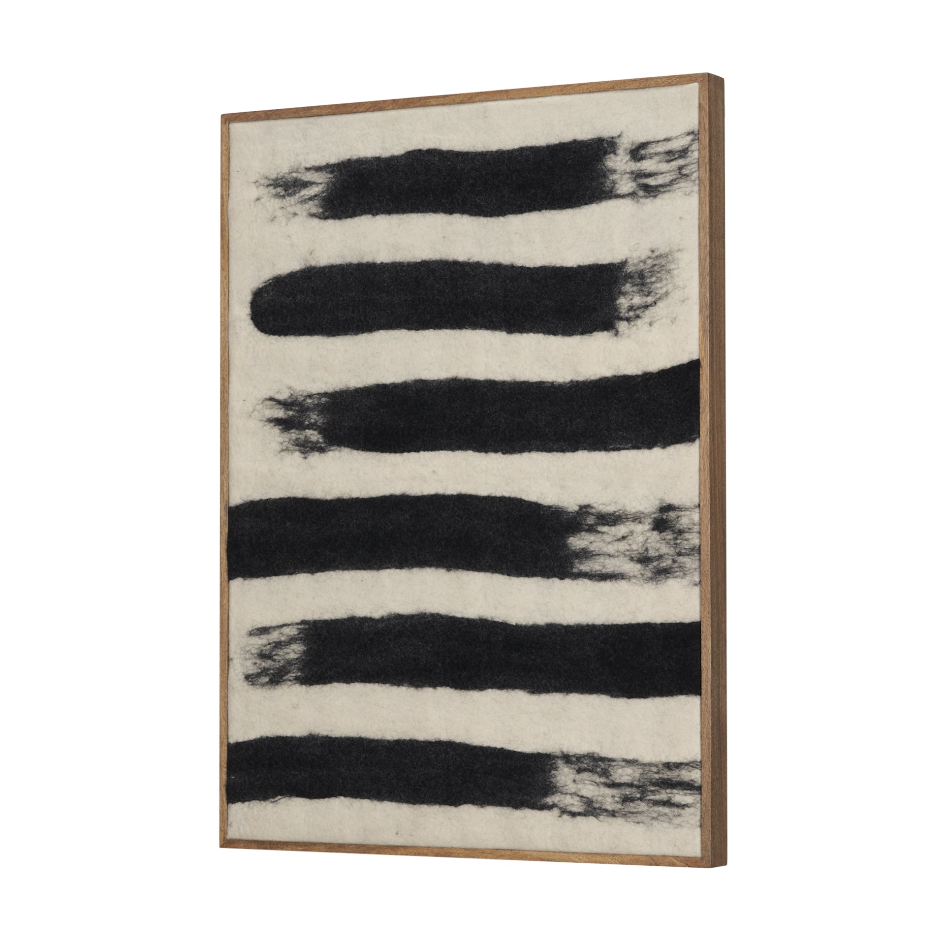 Rollins Small Cream w/ Black Stripes Wool Framed Art