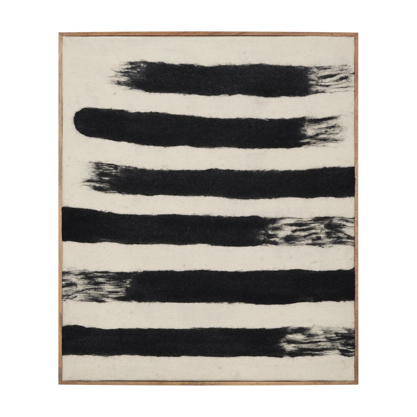 Rollins Large Cream w/ Black Stripes Wool Framed Art