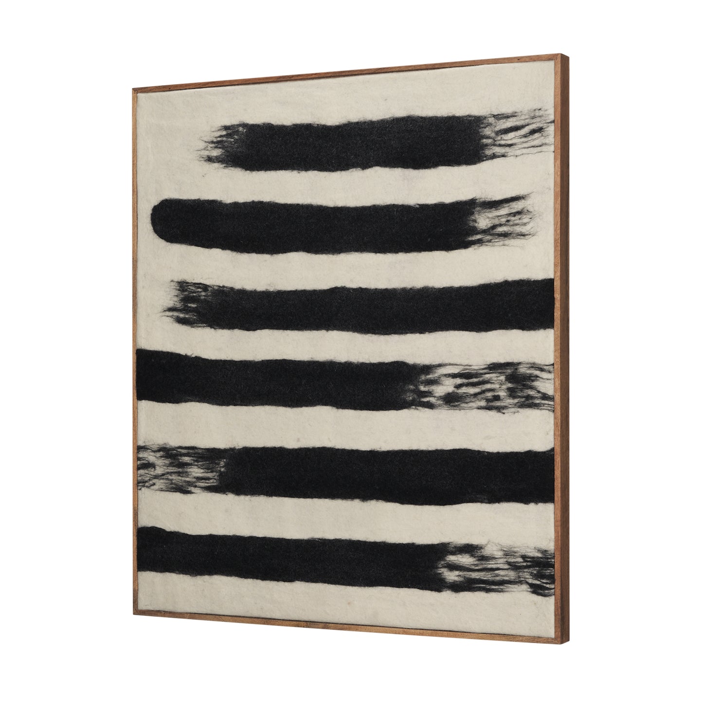 Rollins Large Cream w/ Black Stripes Wool Framed Art