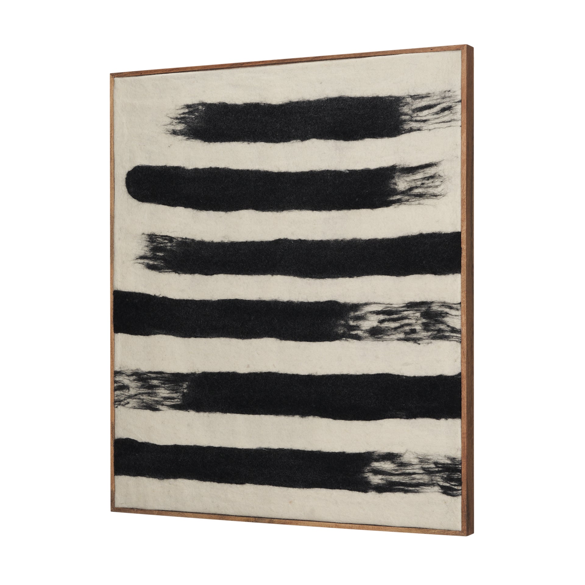 Rollins Large Cream w/ Black Stripes Wool Framed Art