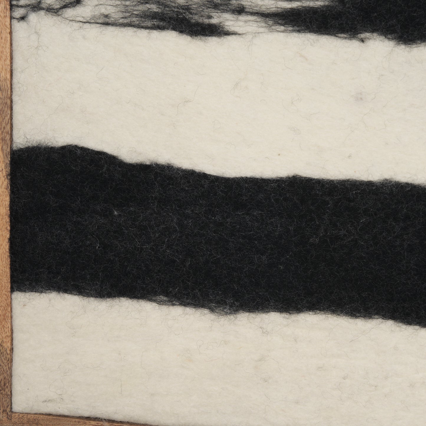 Rollins Large Cream w/ Black Stripes Wool Framed Art