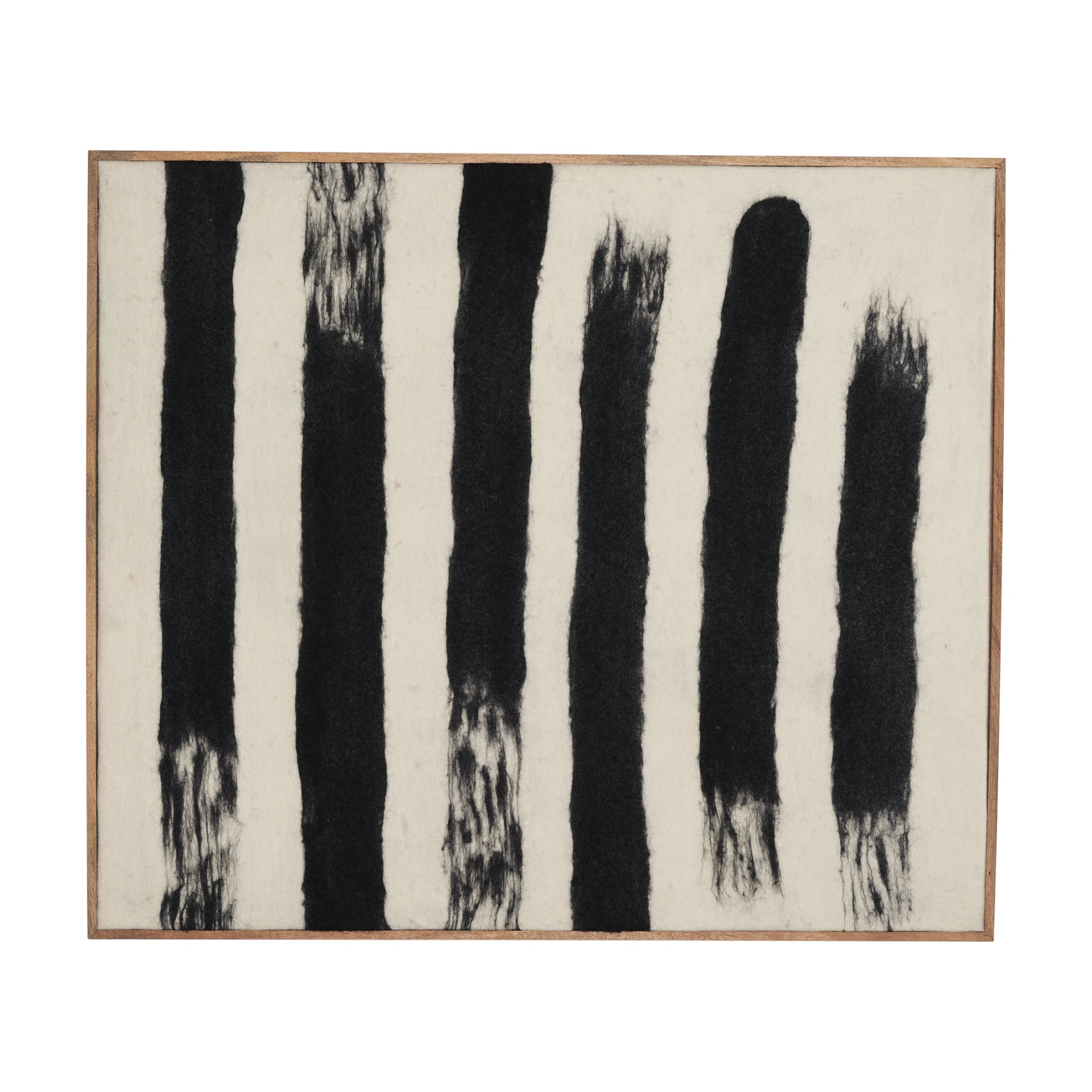 Rollins Large Cream w/ Black Stripes Wool Framed Art